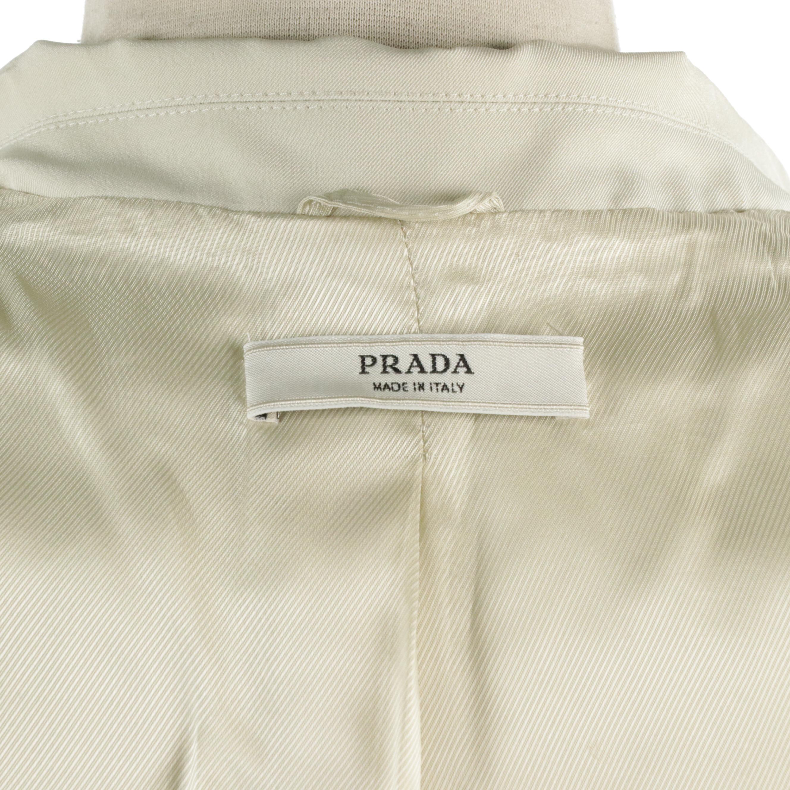 Prada Pantsuit with Snap-Front Jacket and Flat-Front Cuffed Trousers