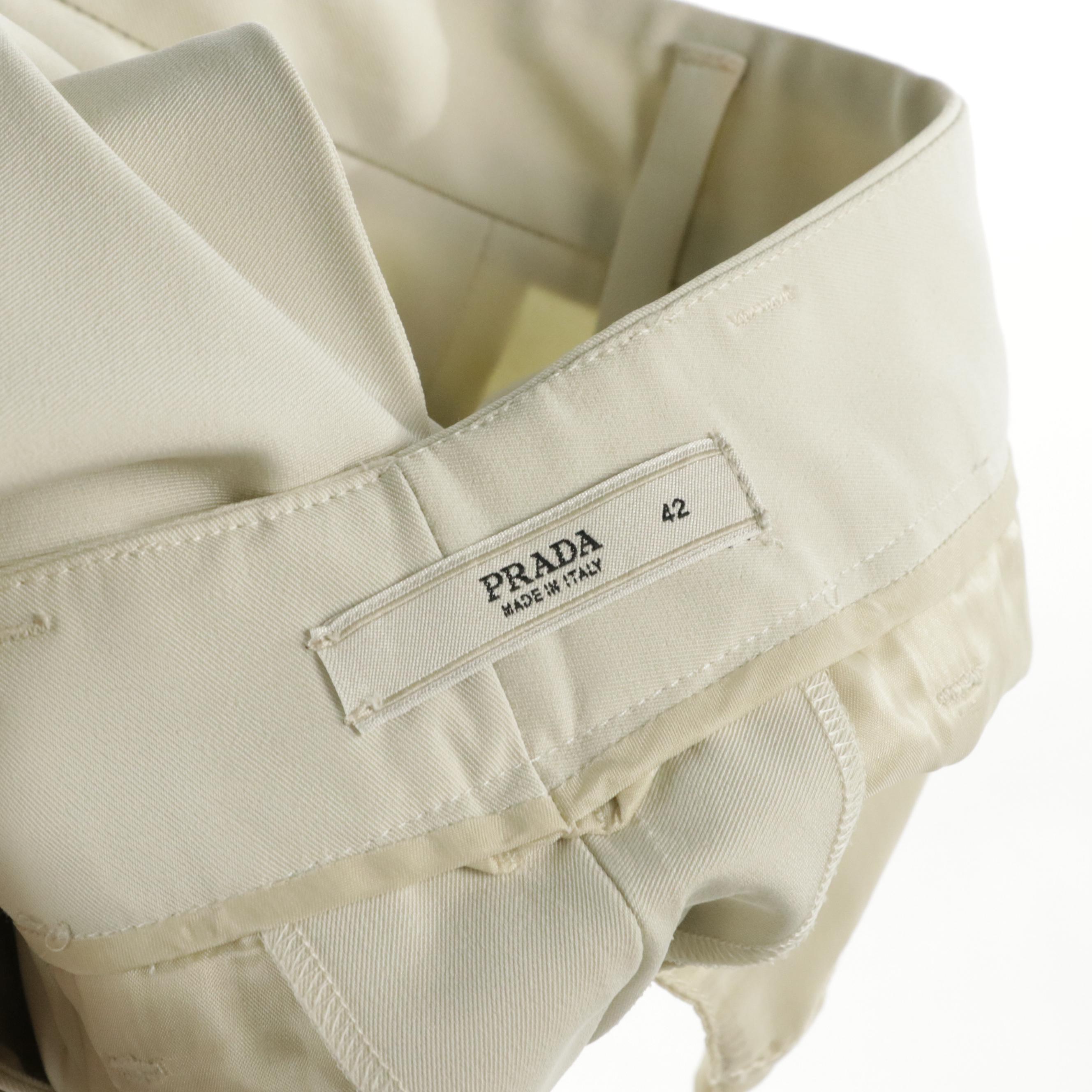 Prada Pantsuit with Snap-Front Jacket and Flat-Front Cuffed Trousers