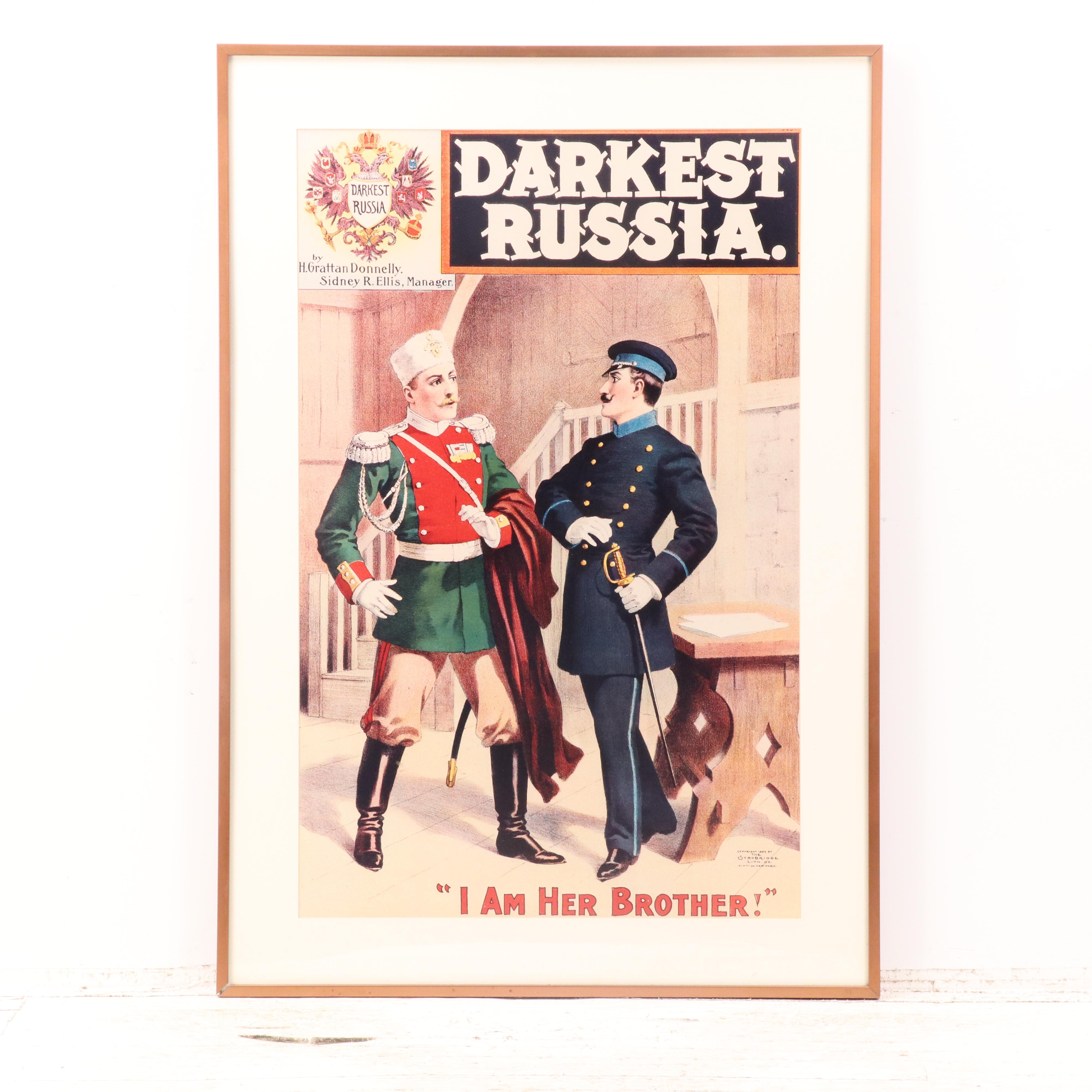 Pair of Photographic Reproduction "Darkest Russia" Theater Posters