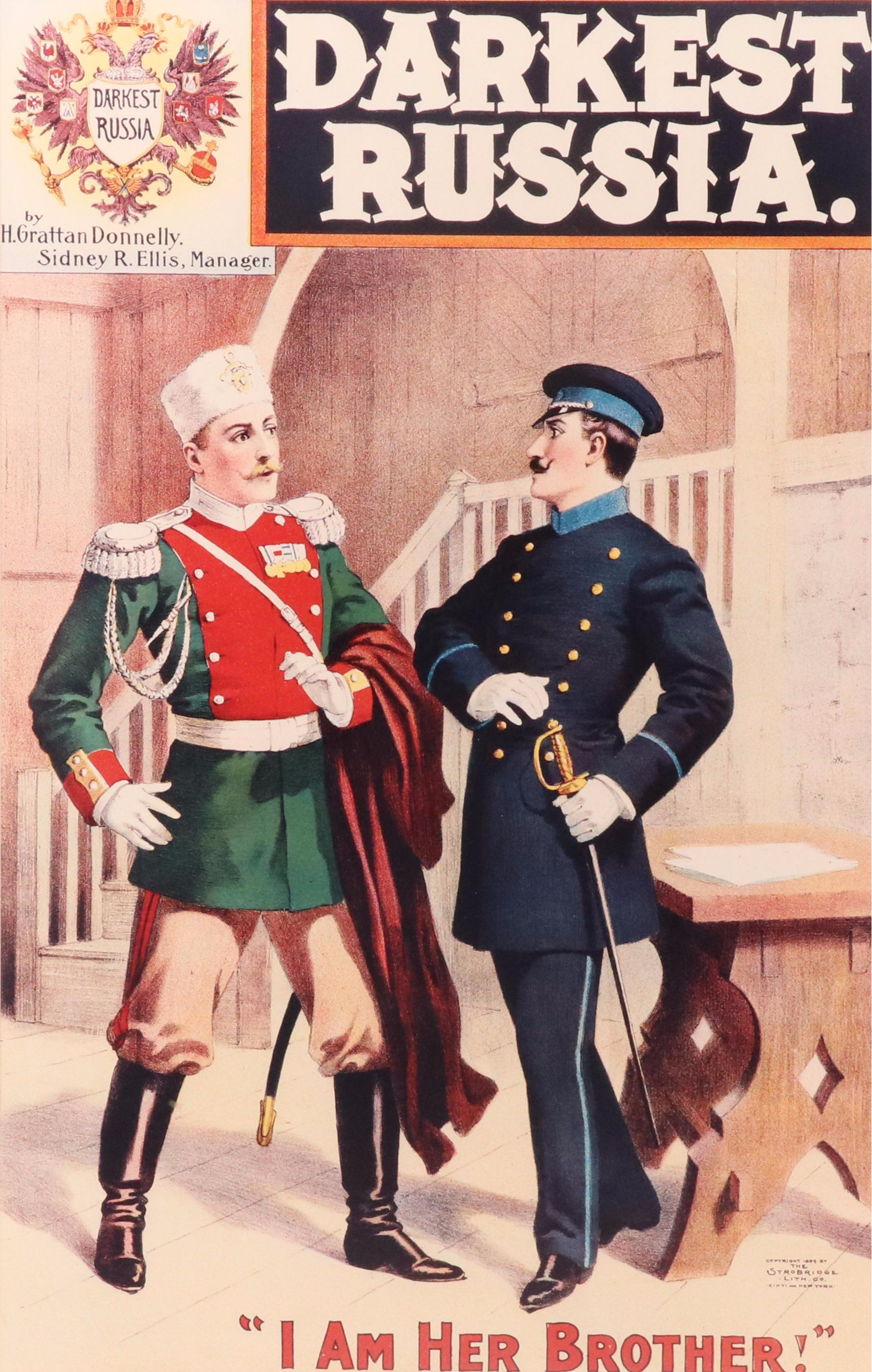 Pair of Photographic Reproduction "Darkest Russia" Theater Posters