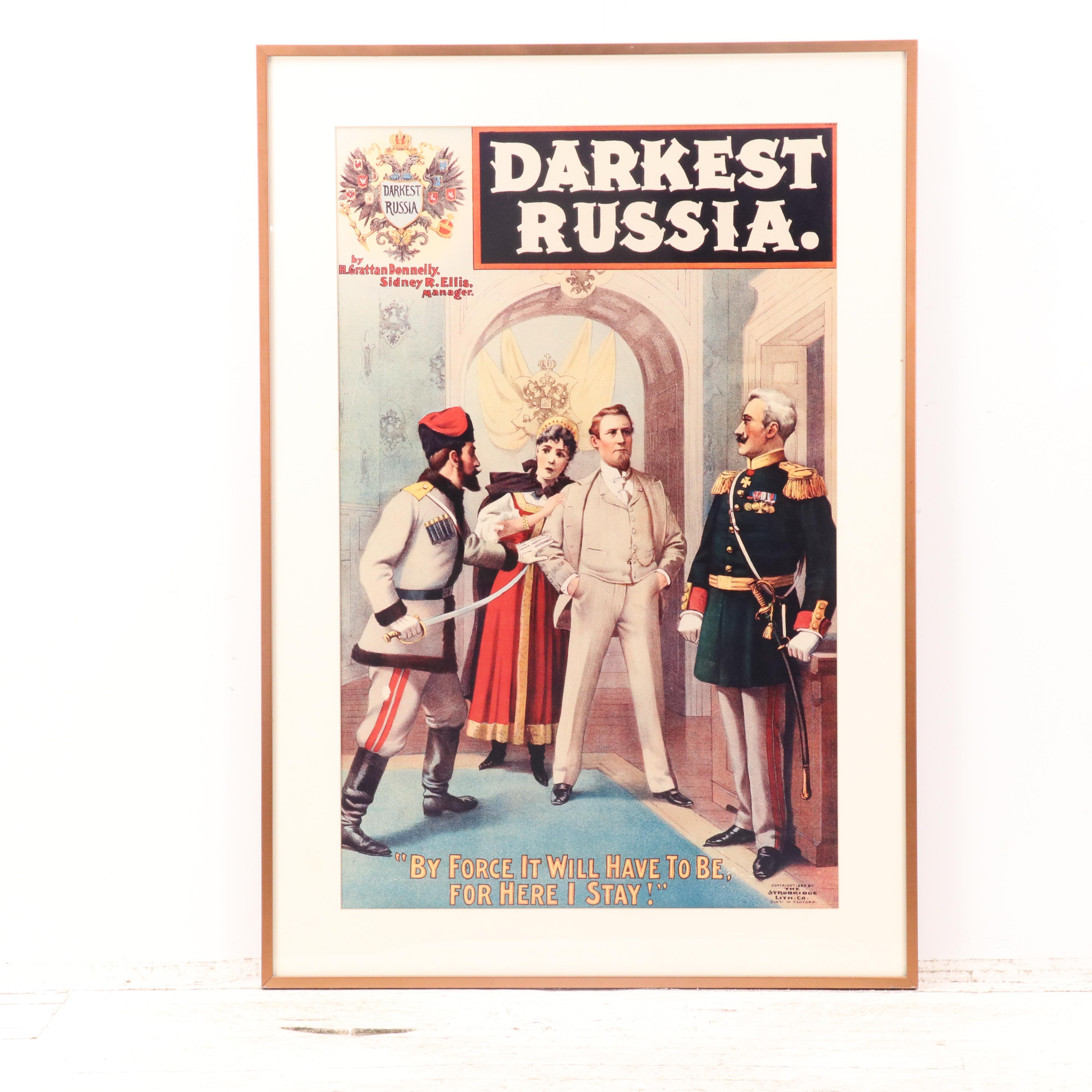 Pair of Photographic Reproduction "Darkest Russia" Theater Posters