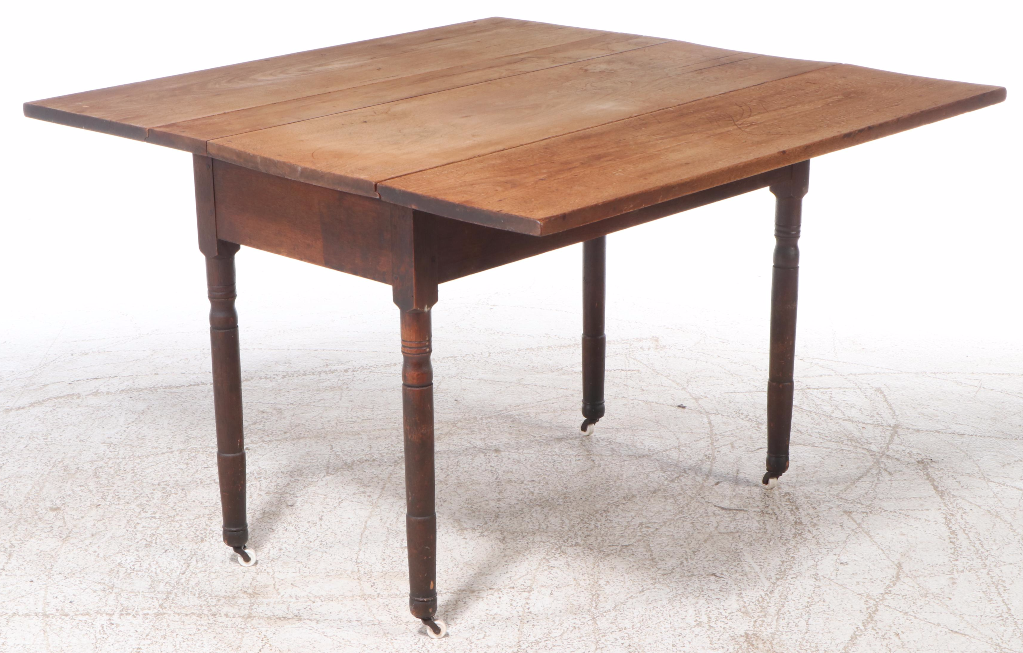 Handmade Victorian Style Walnut Drop Leaf Table