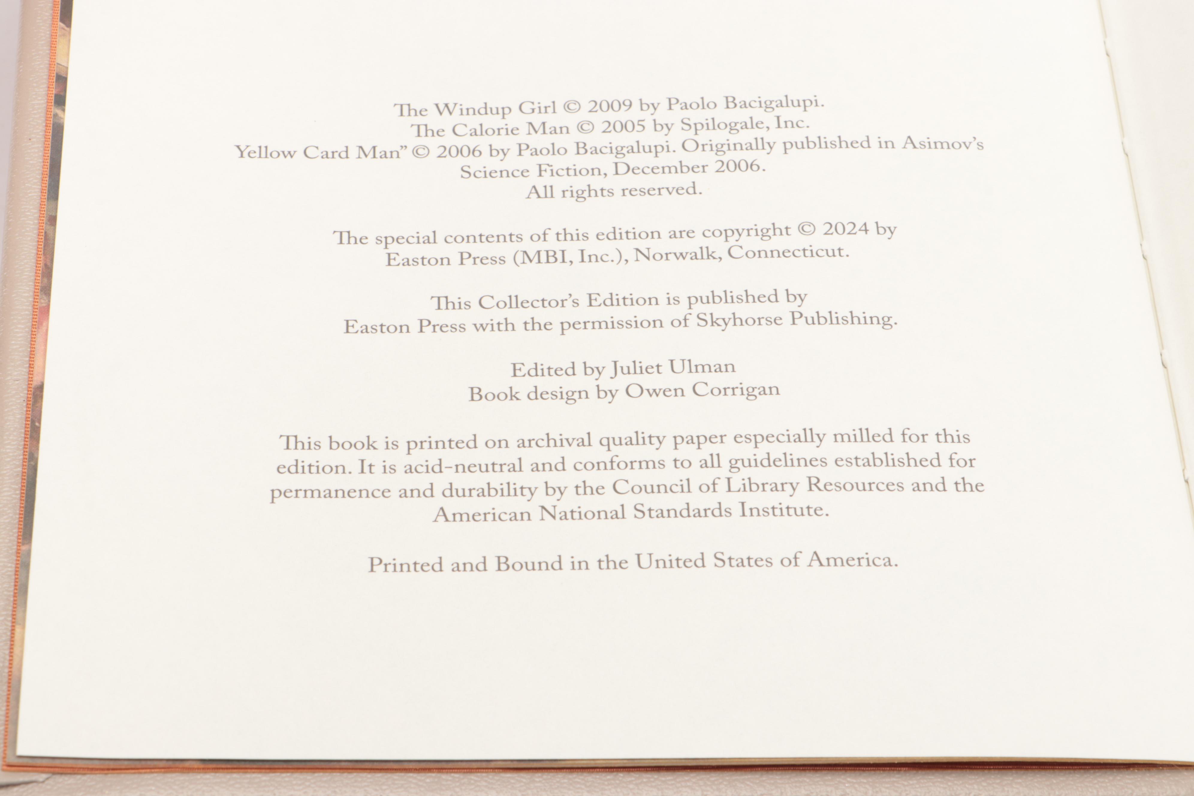 Easton Press "The Windup Girl" by Paolo Bacigalupi and More