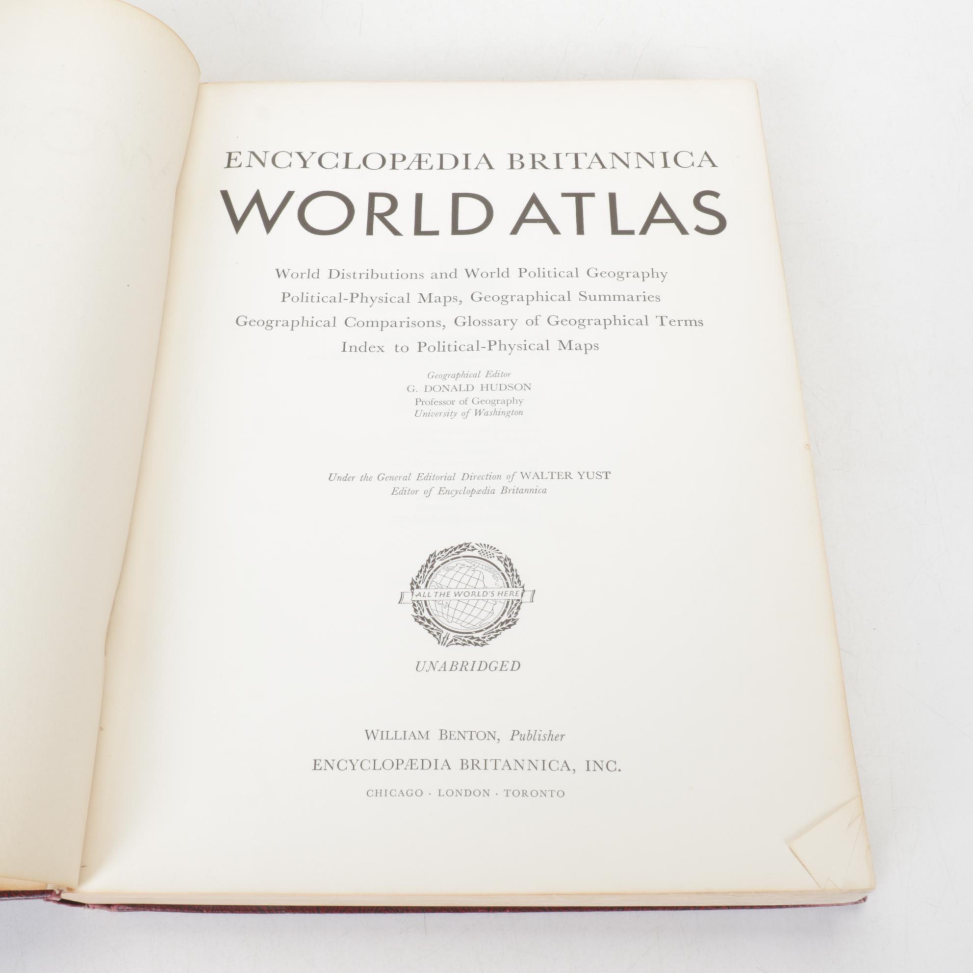 Ciné-Kodak Eight Model 20 Camera with 1960 Britannica World Atlas & More