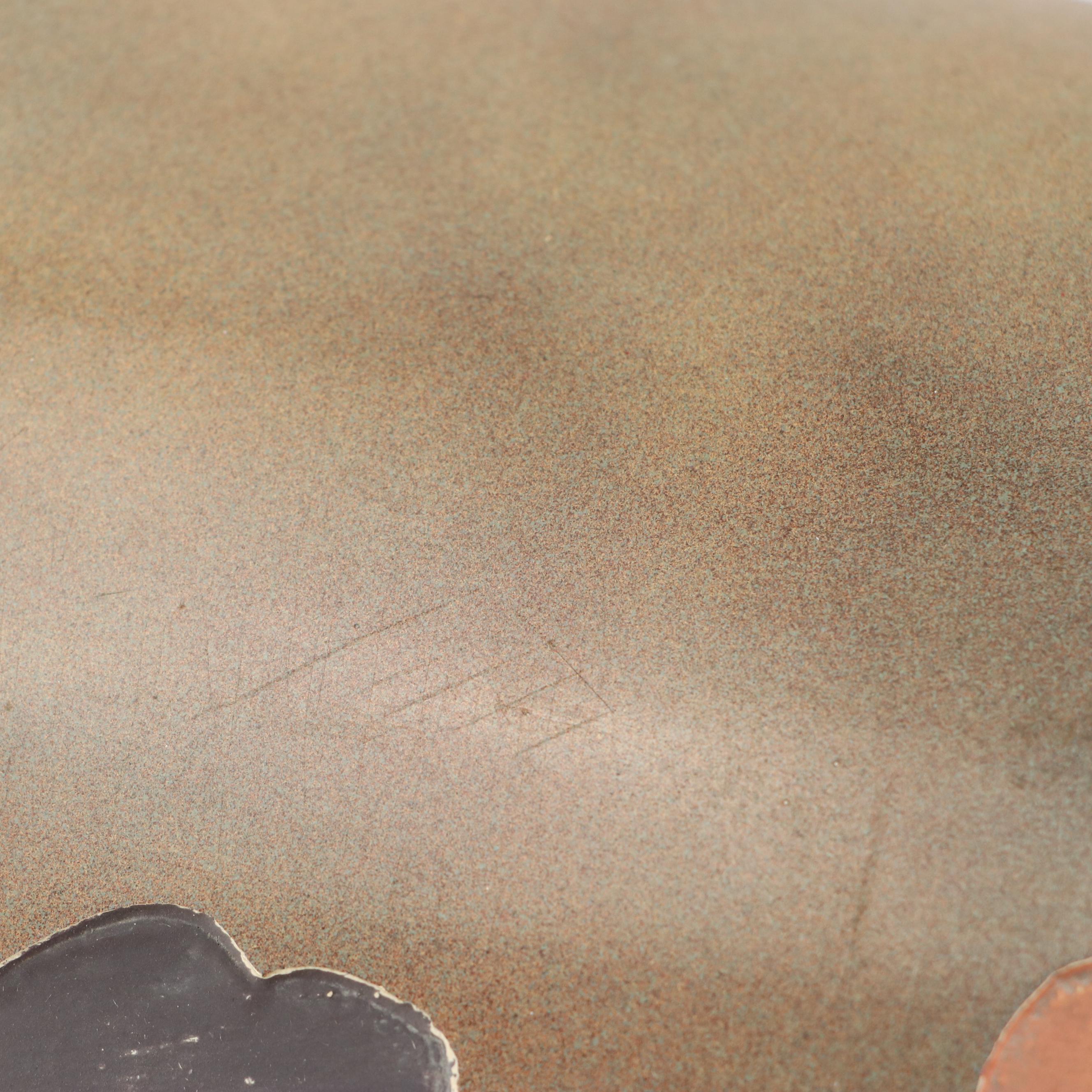 Dome Top Polychrome Decorative Box with Engraved Brass Latch, 20th Century