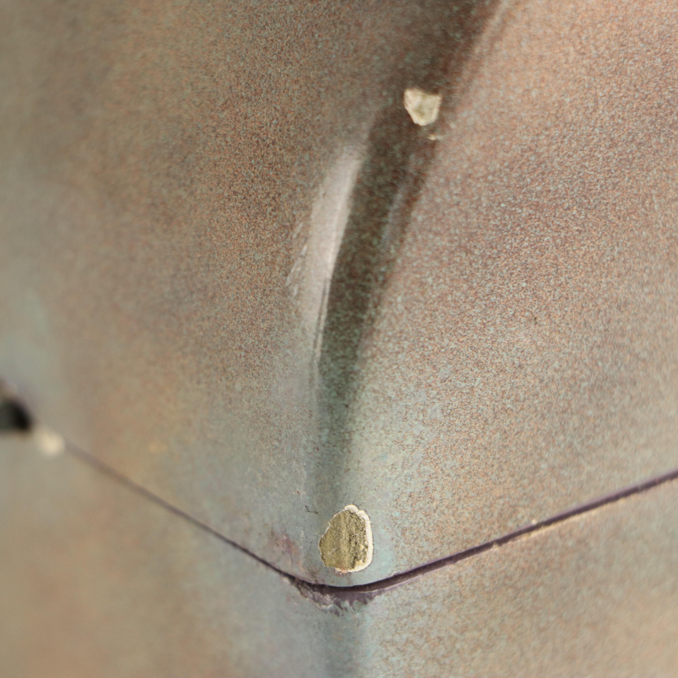 Dome Top Polychrome Decorative Box with Engraved Brass Latch, 20th Century