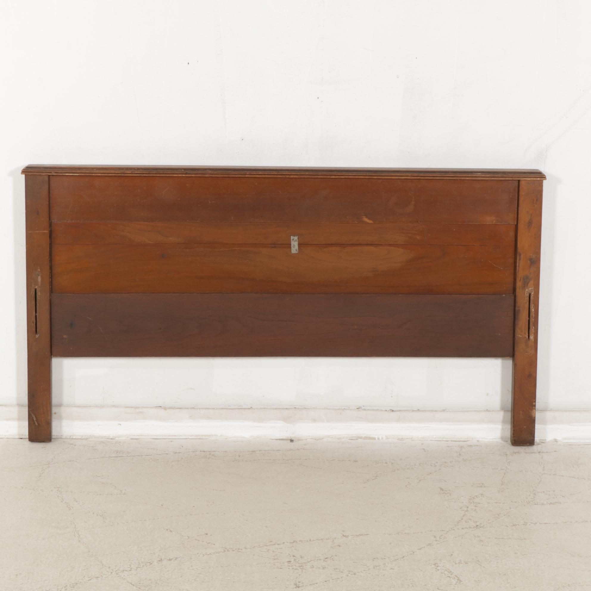 Eastlake Style Carved Walnut  Full Size Bed Frame, Early 20th Century