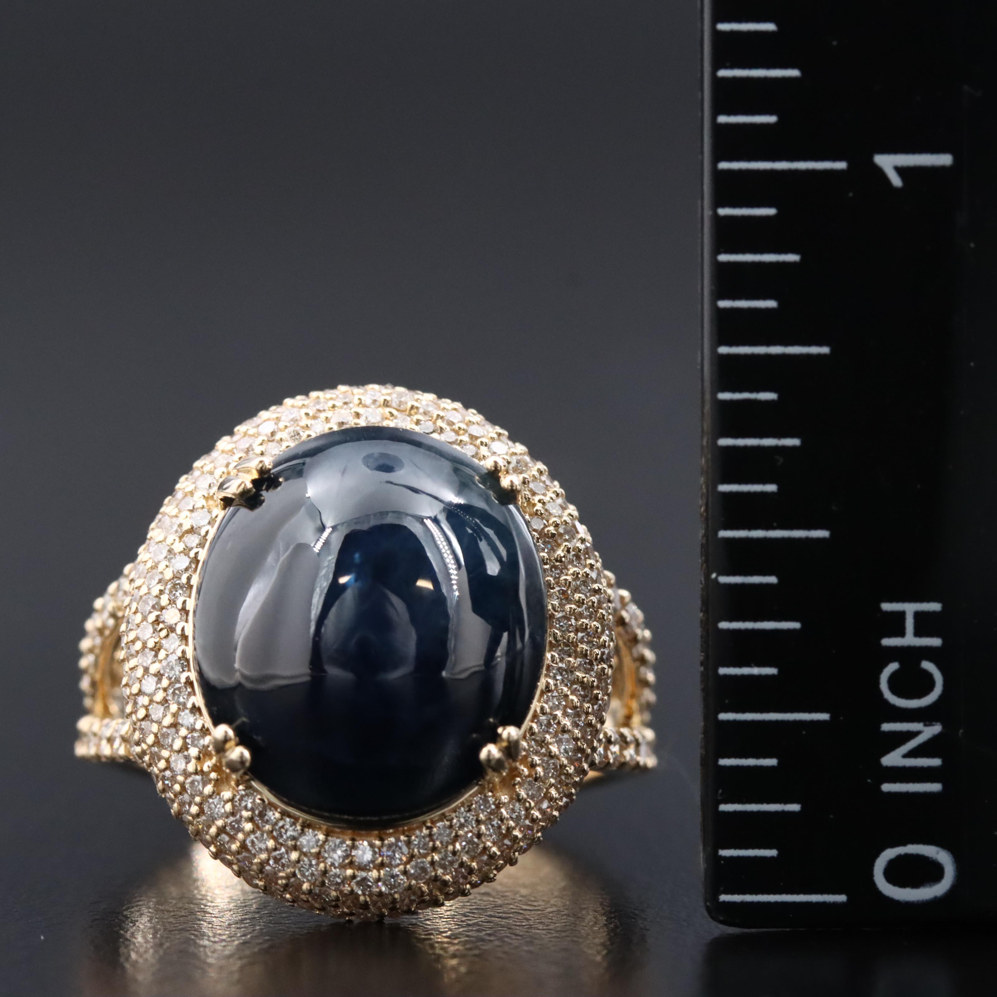 14K 11.06 CT Sapphire and Diamond Ring with IGI Report