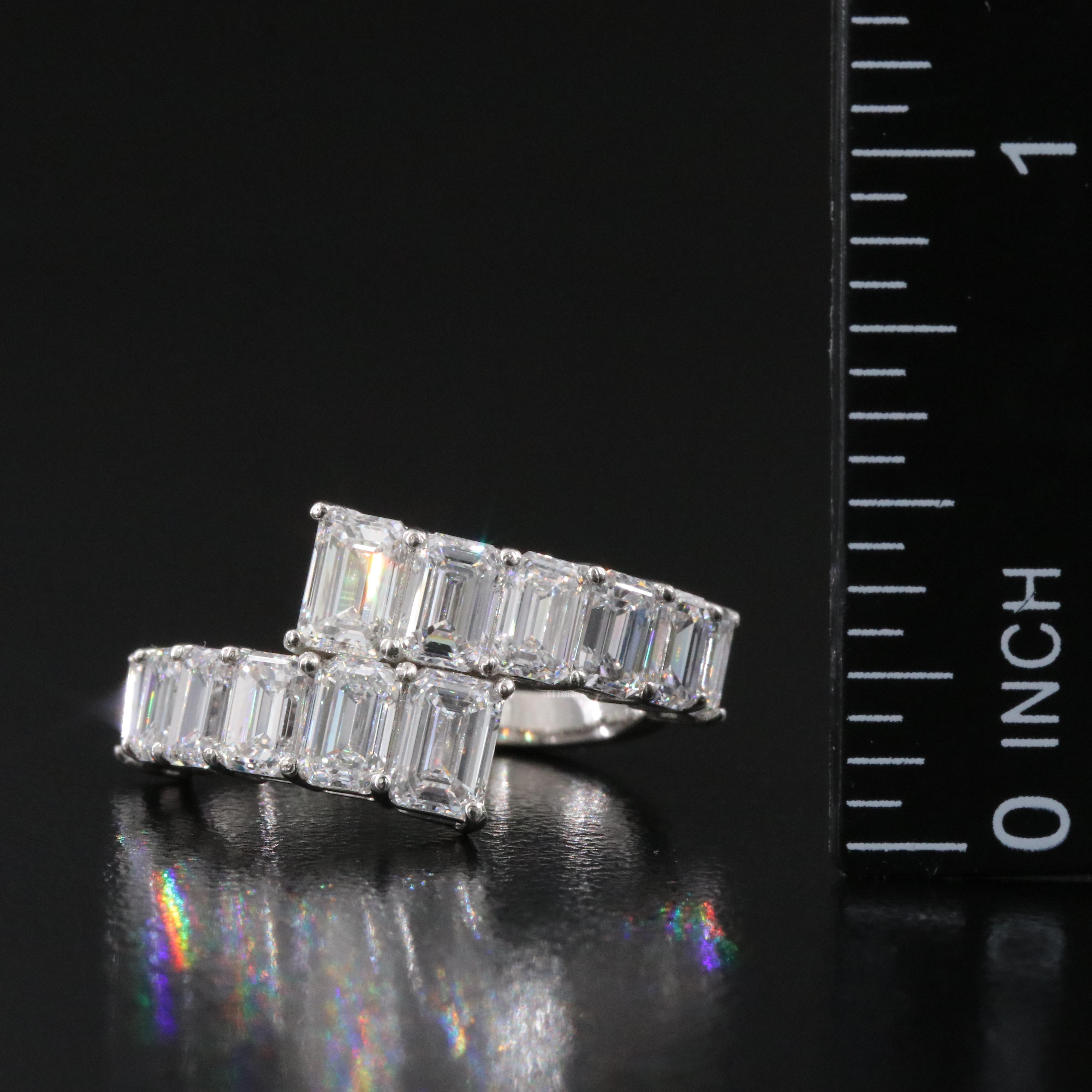 Platinum 3.97 CTW Lab Grown Diamond Graduated Bypass Ring