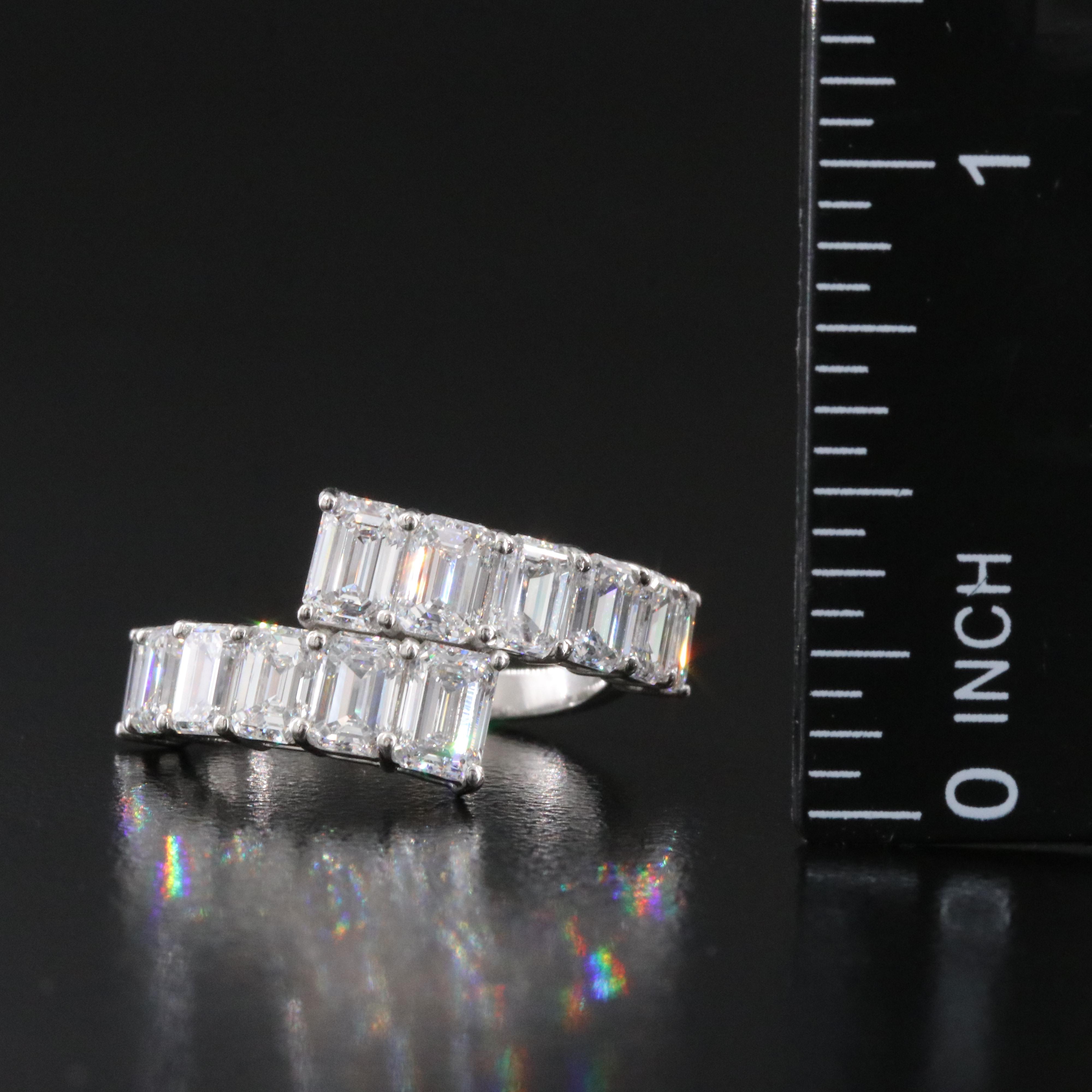 Platinum 3.99 CTW Lab Grown Diamond Graduated Bypass Ring