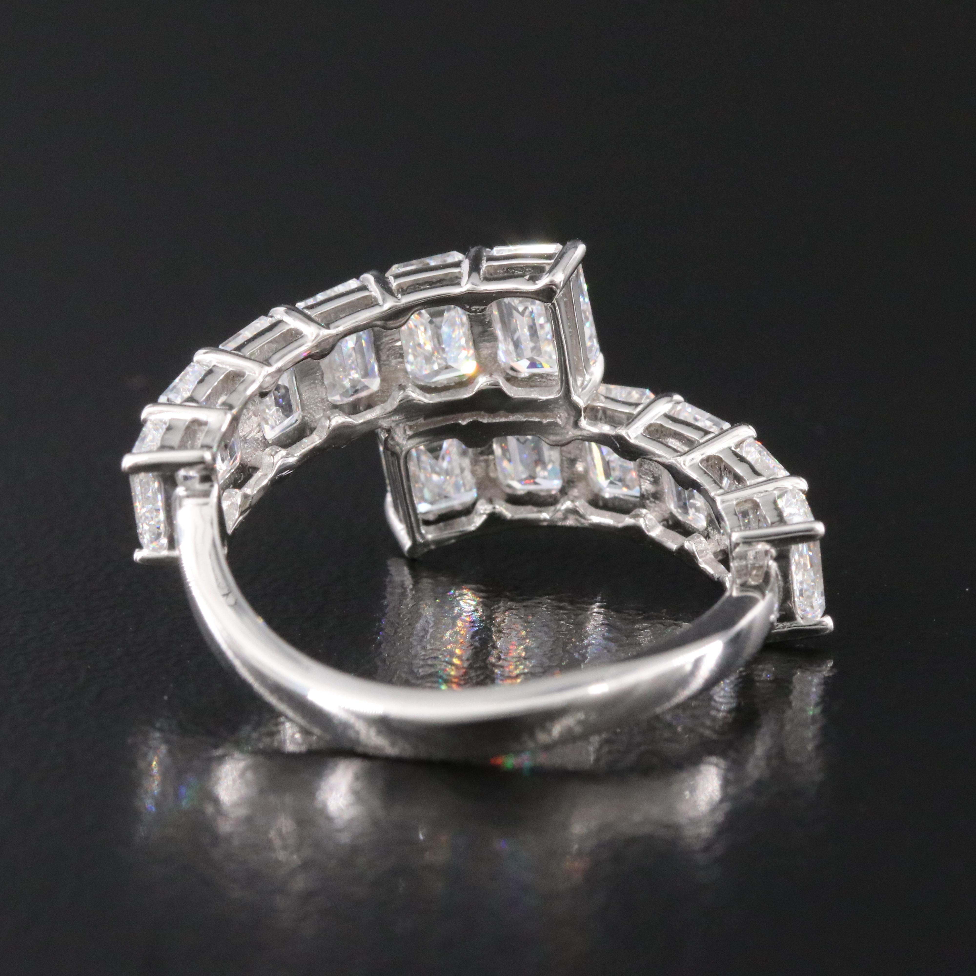 Platinum 3.99 CTW Lab Grown Diamond Graduated Bypass Ring