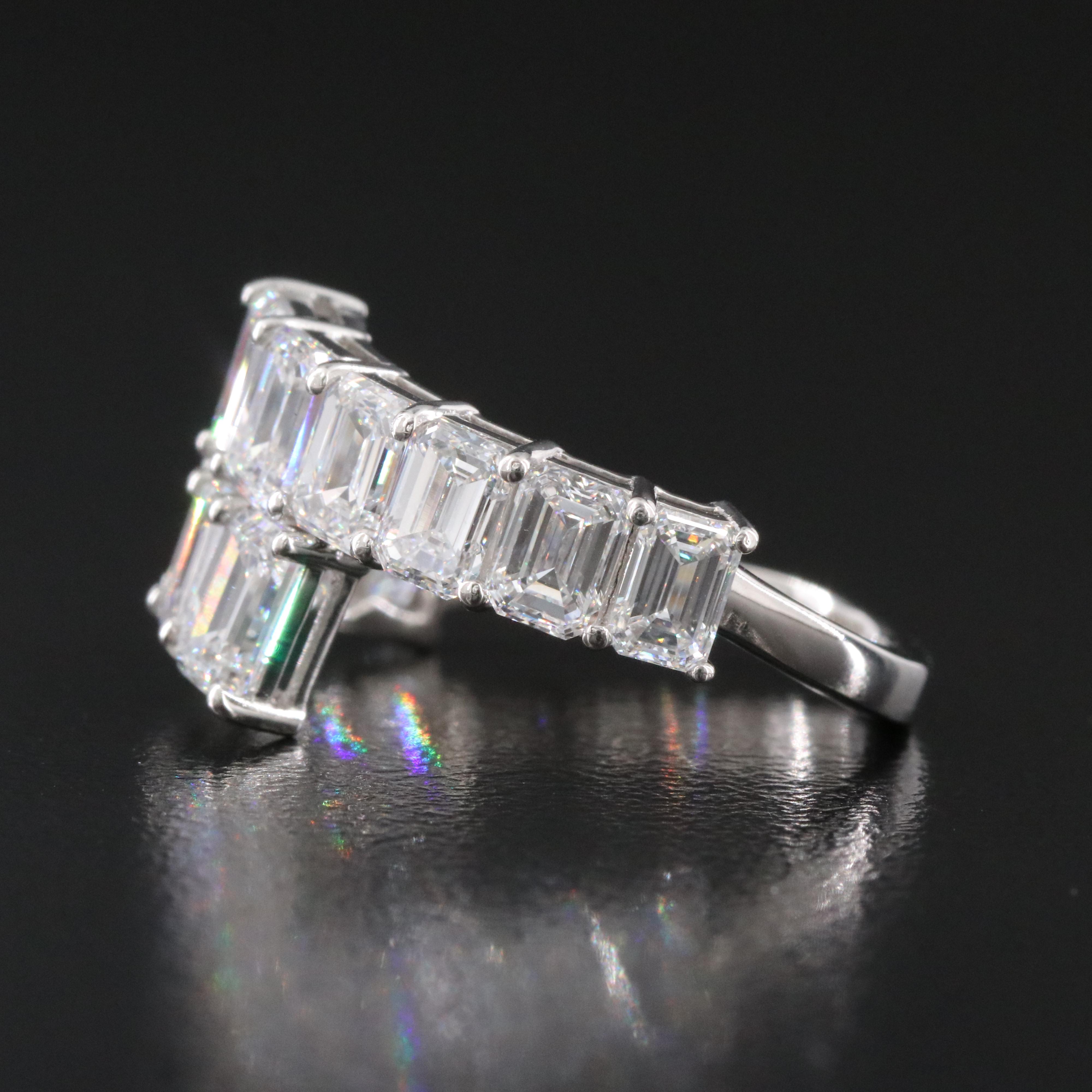 Platinum 3.99 CTW Lab Grown Diamond Graduated Bypass Ring