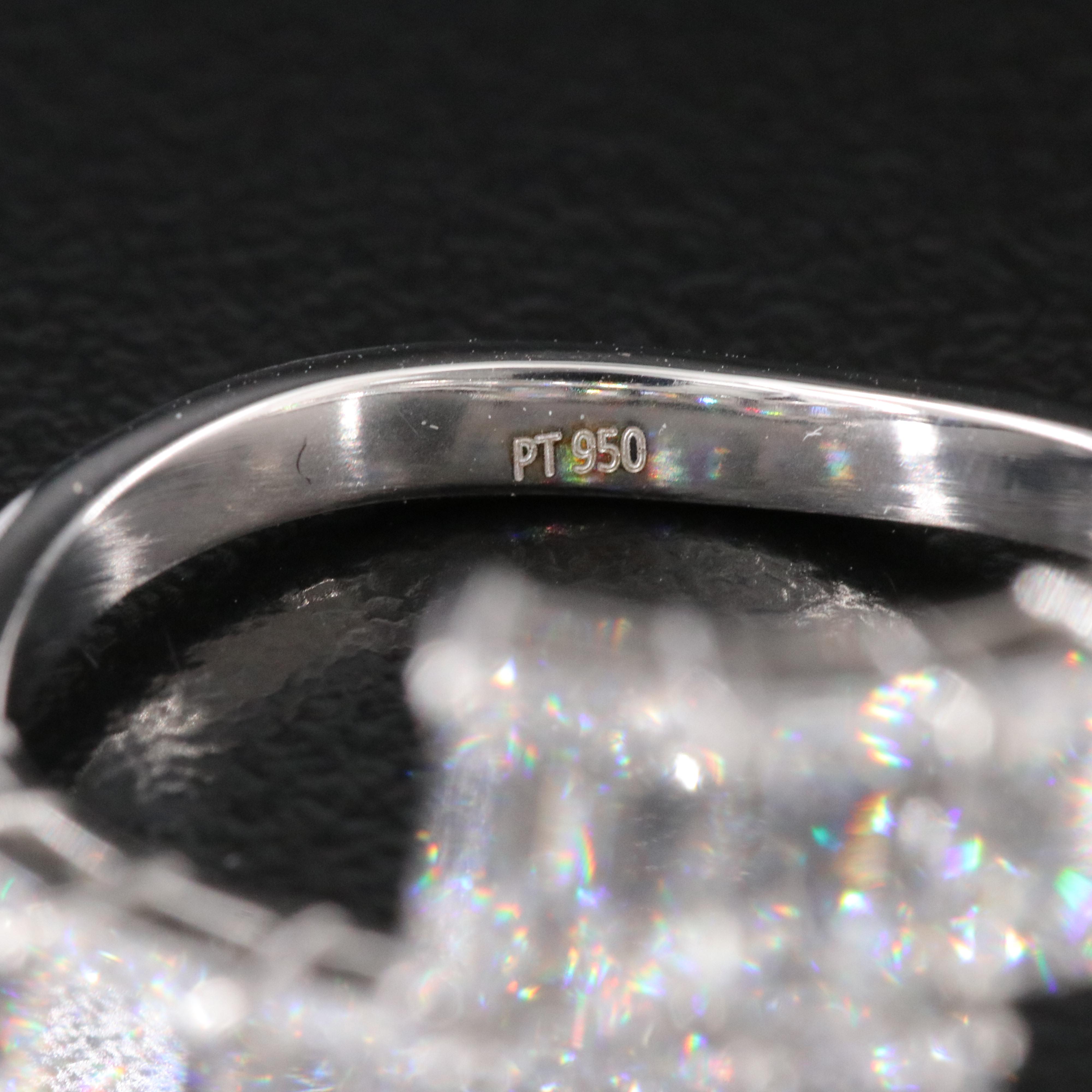 Platinum 3.99 CTW Lab Grown Diamond Graduated Bypass Ring