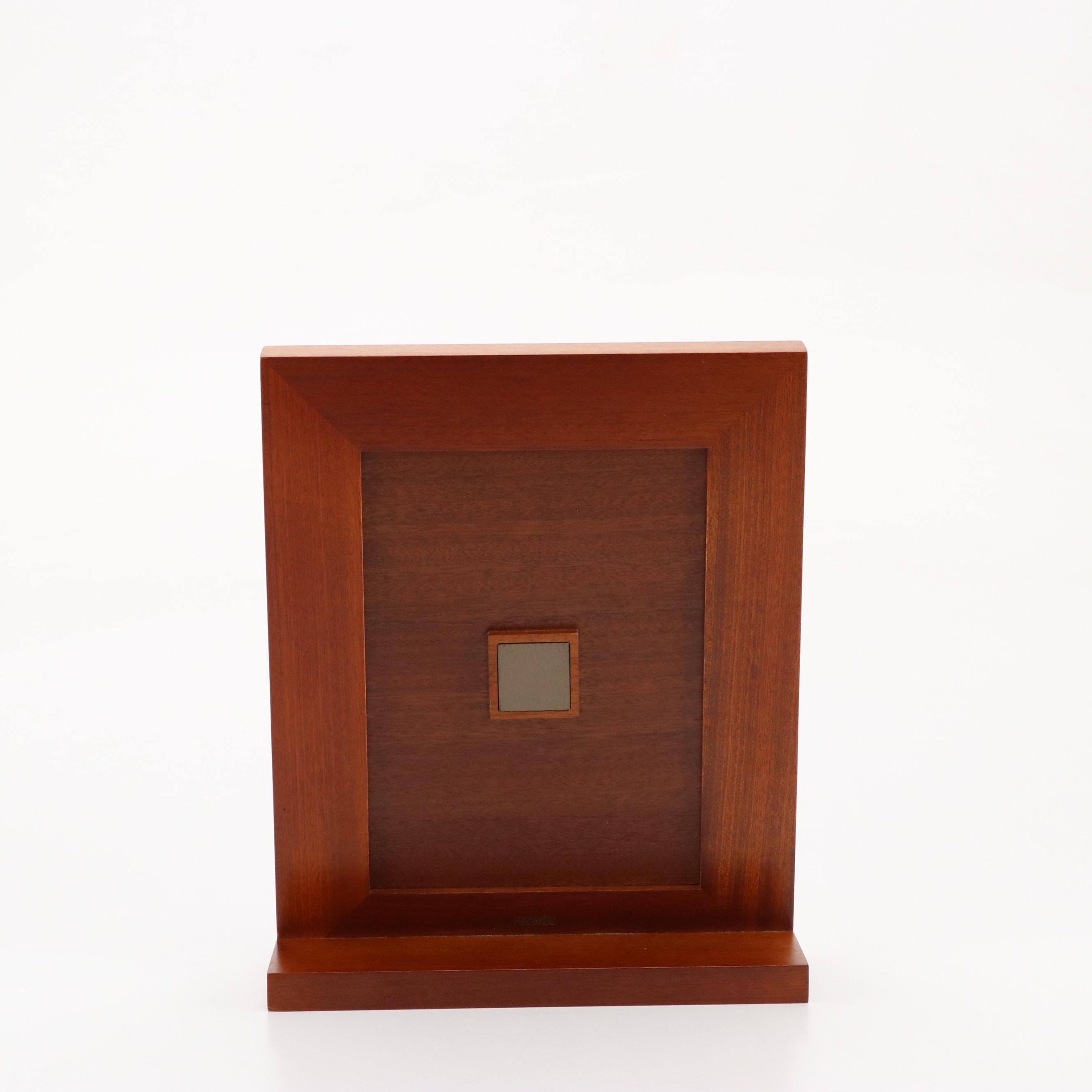 Hermès Pleiade MM Frame in Wood and Saddle-Stitched Taurillon H Leather