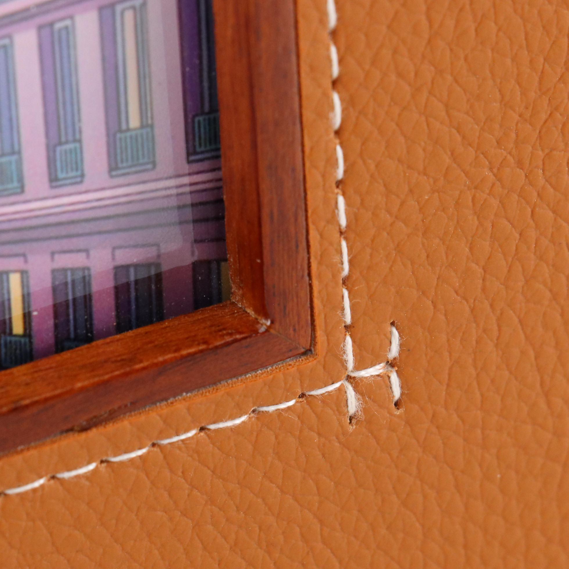 Hermès Pleiade MM Frame in Wood and Saddle-Stitched Taurillon H Leather