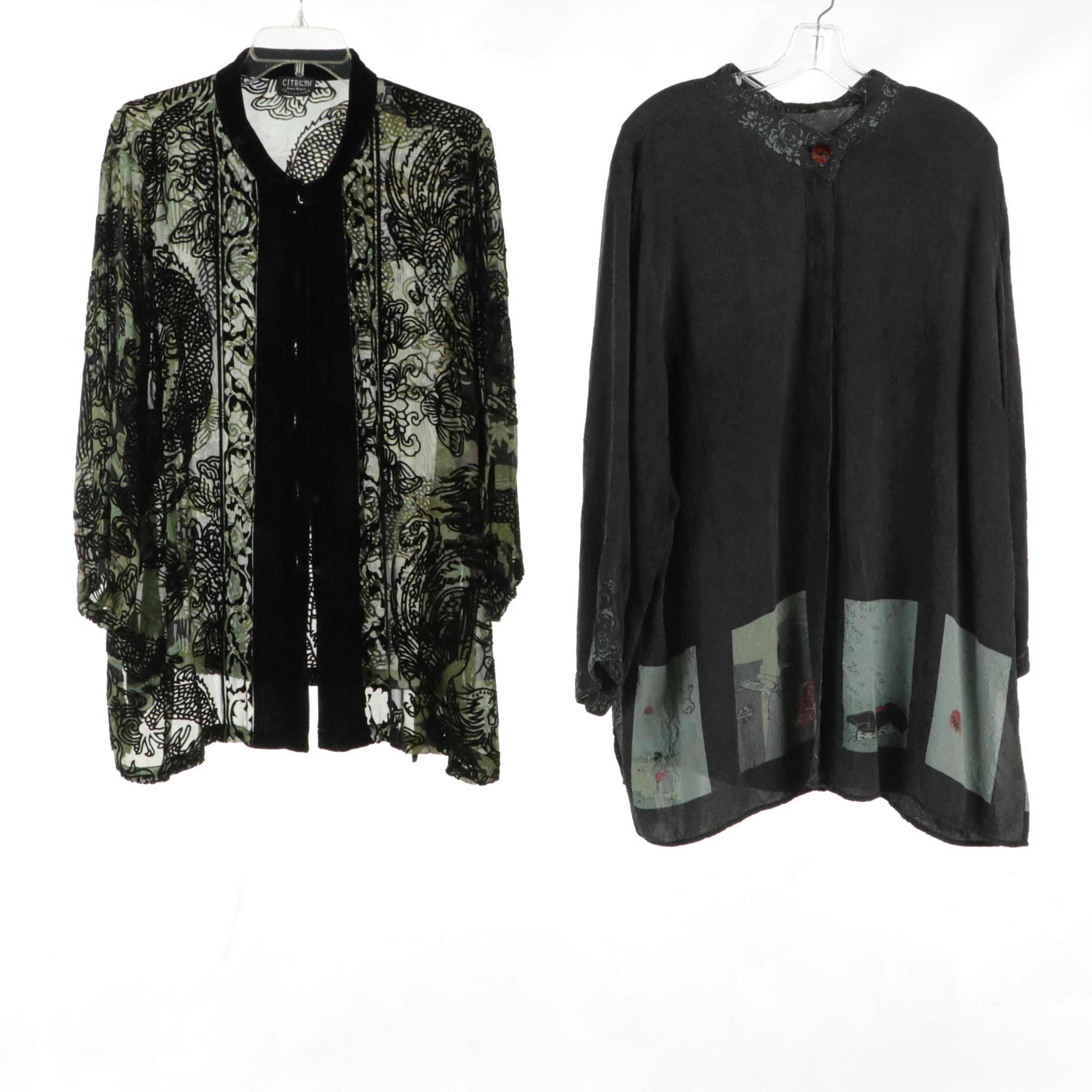 Citron of Santa Monica and Citron Collection Kimono Jackets, ECI New York Blouse