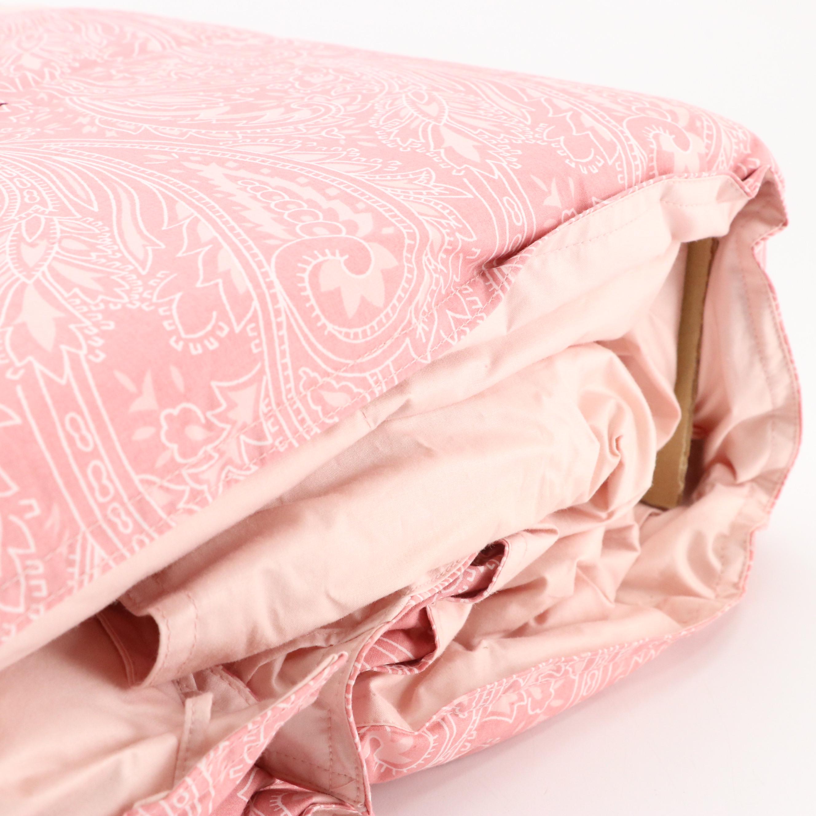 Yves Saint Laurent Pink Paisley Cotton Down Coverlet in Box