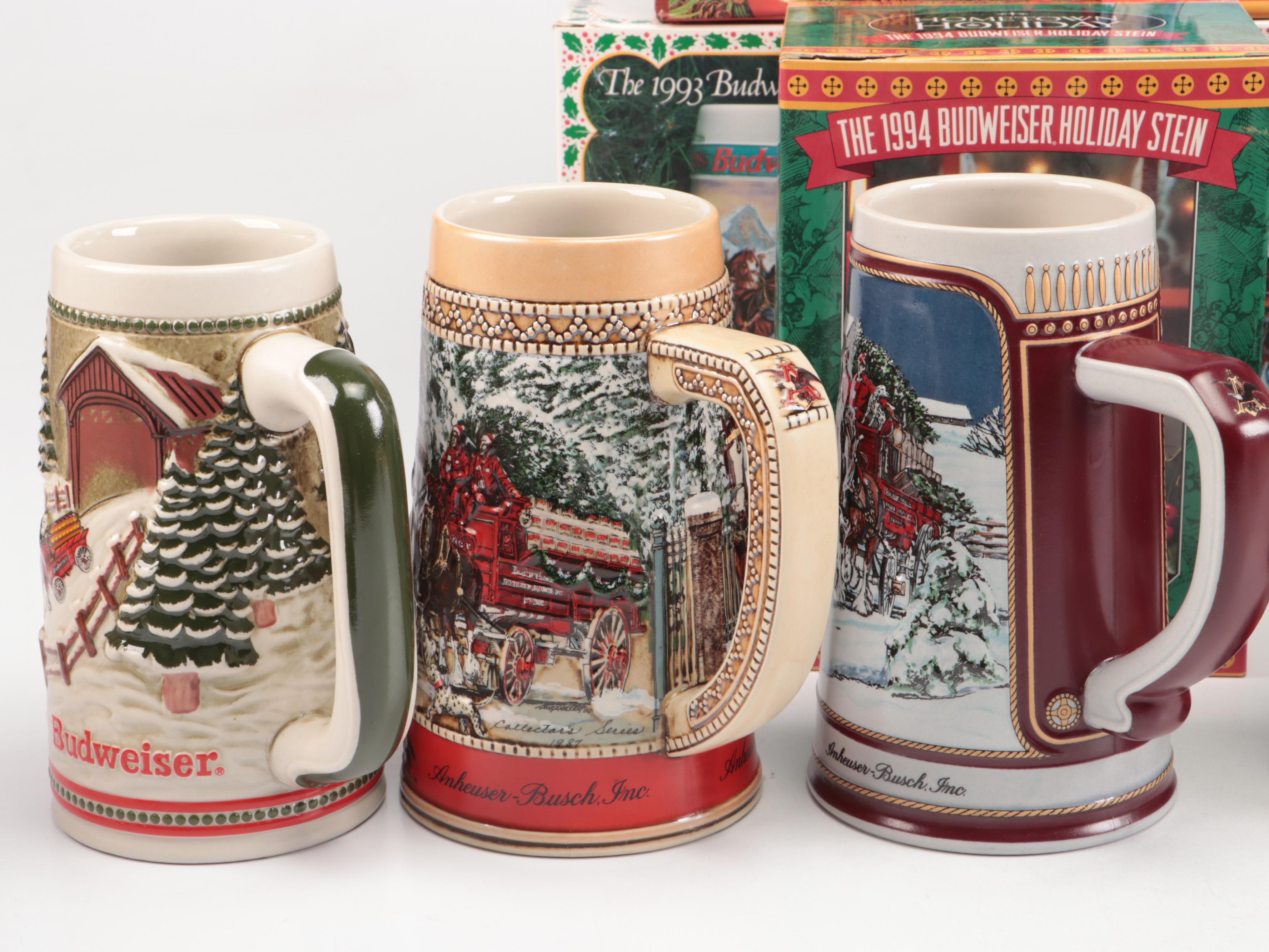 Novelty Christmas Budweiser Steins