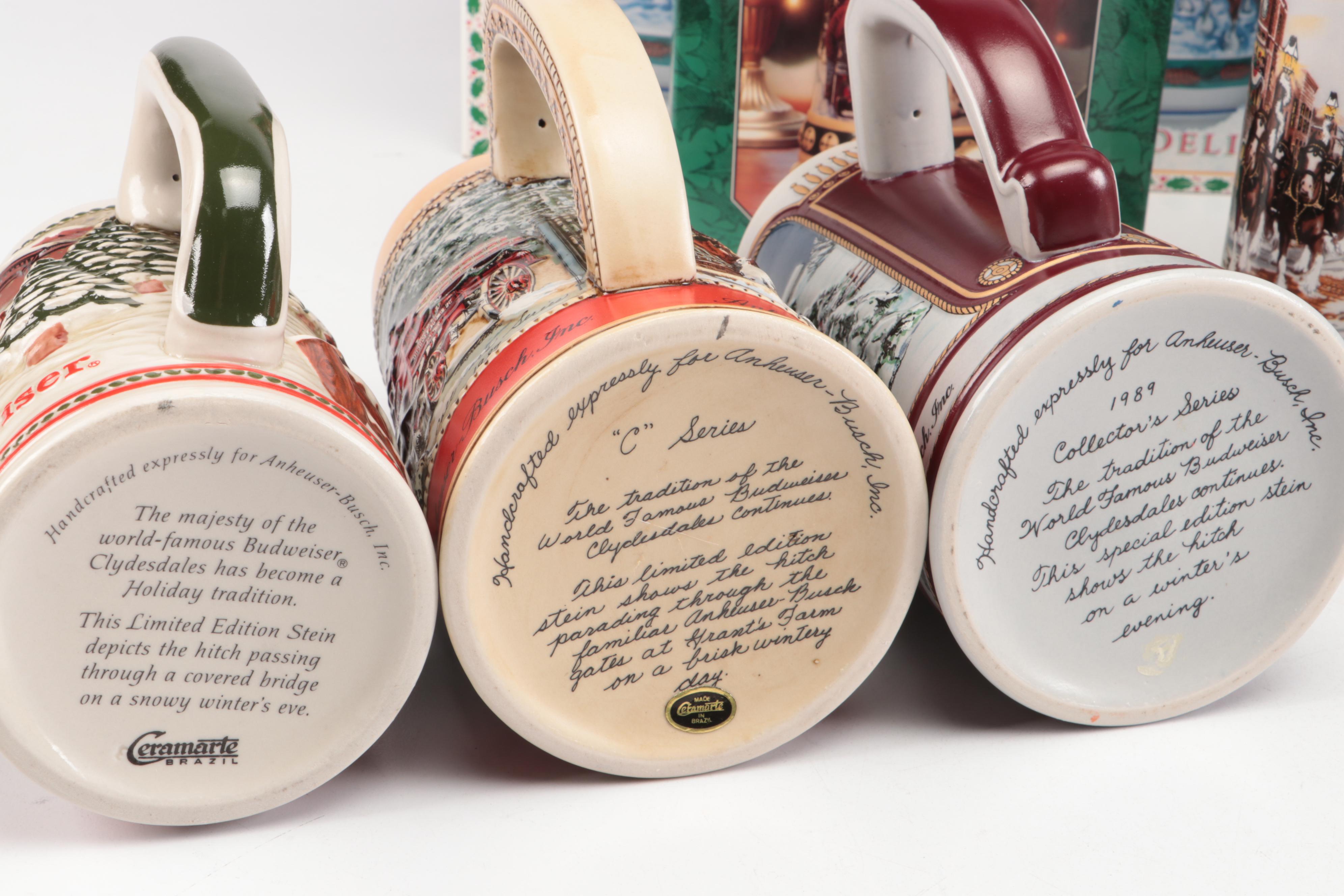 Novelty Christmas Budweiser Steins