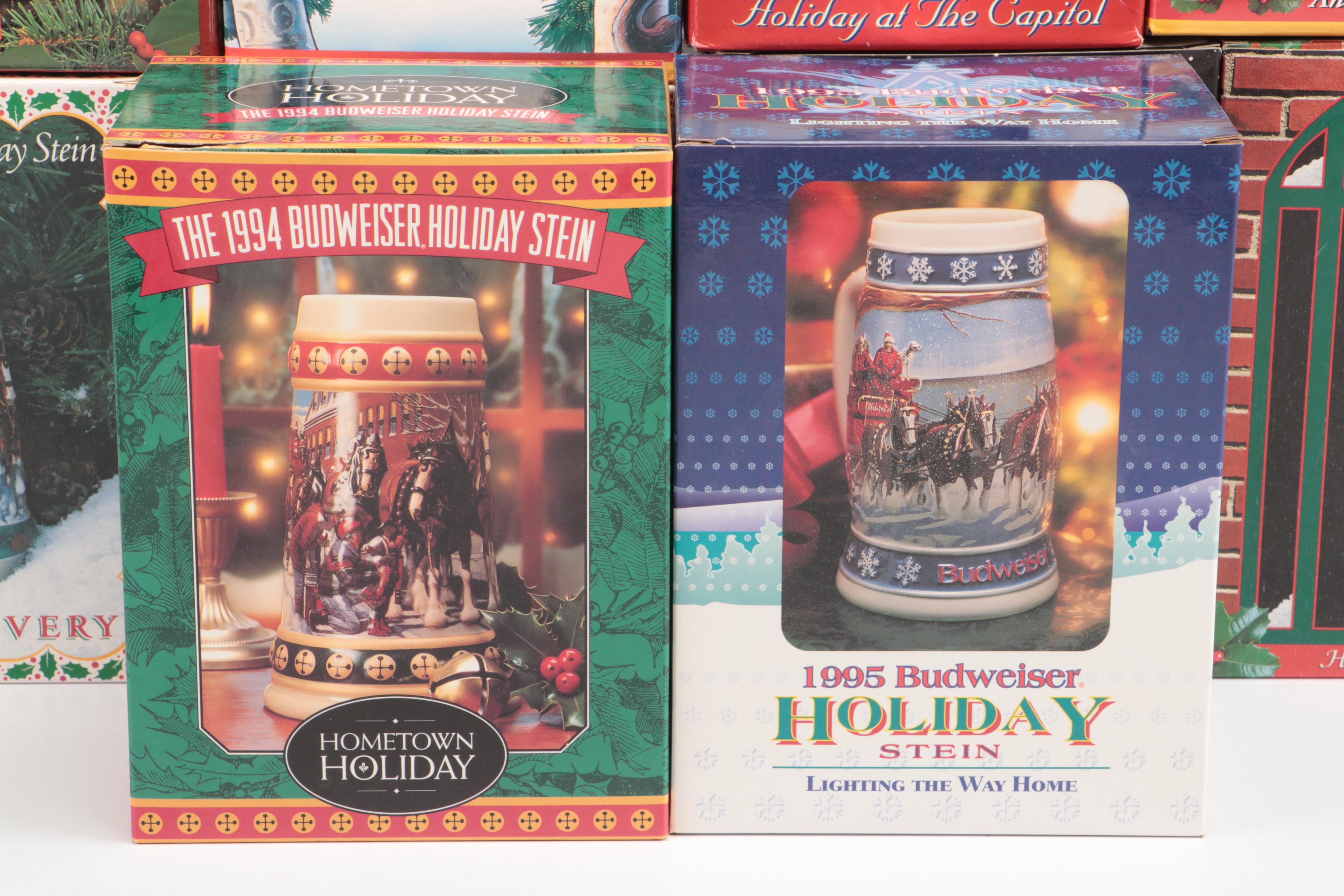 Novelty Christmas Budweiser Steins