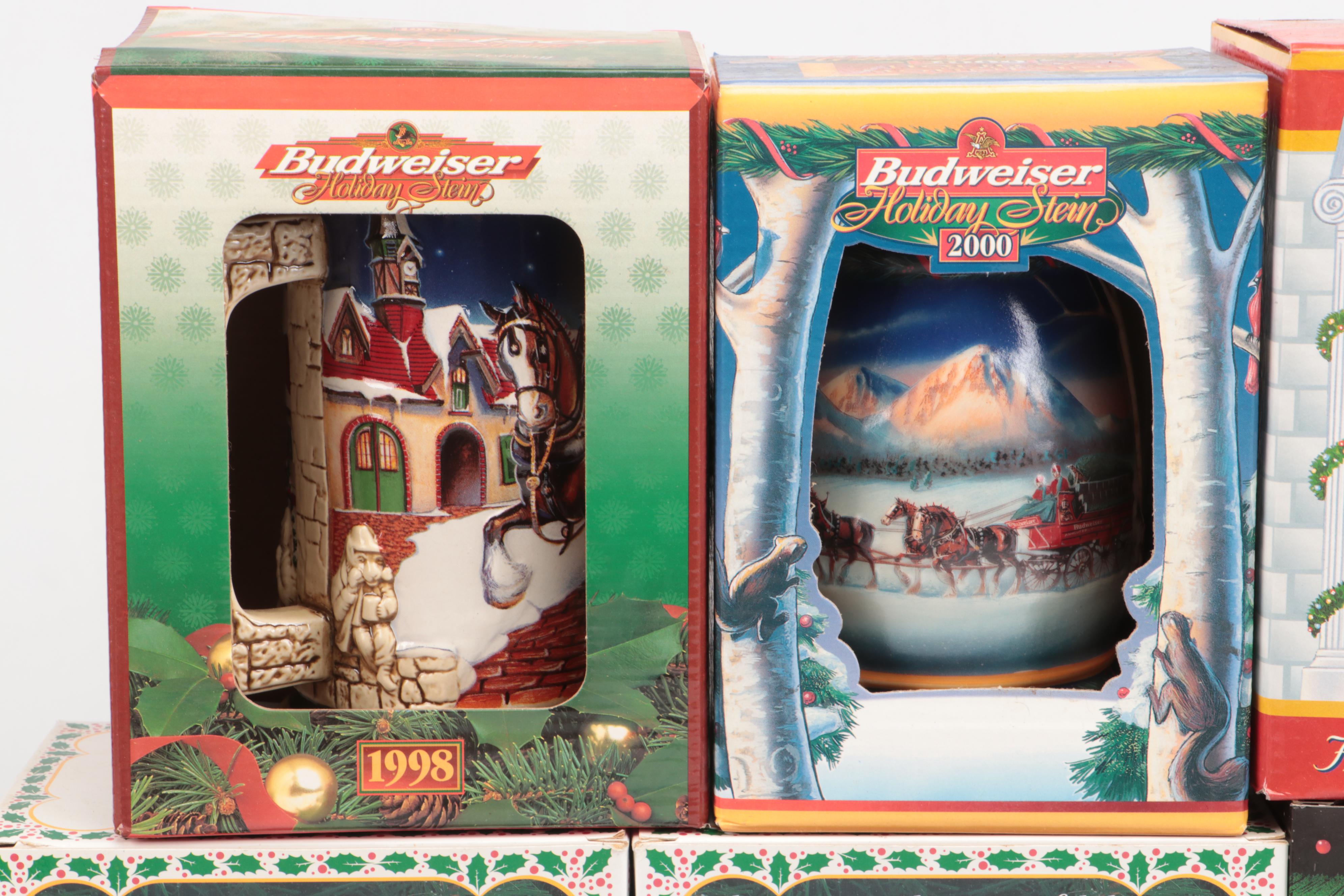 Novelty Christmas Budweiser Steins