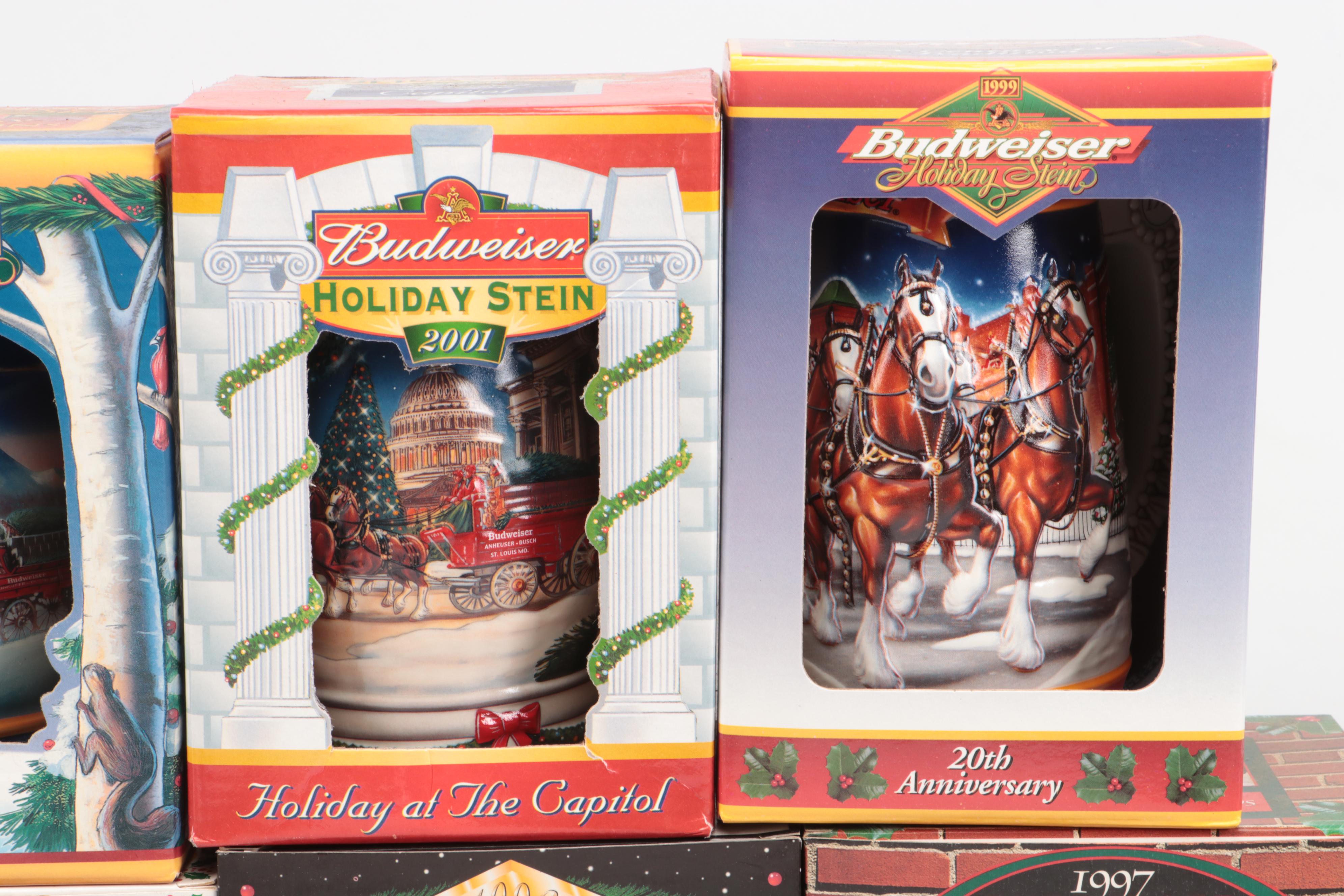 Novelty Christmas Budweiser Steins