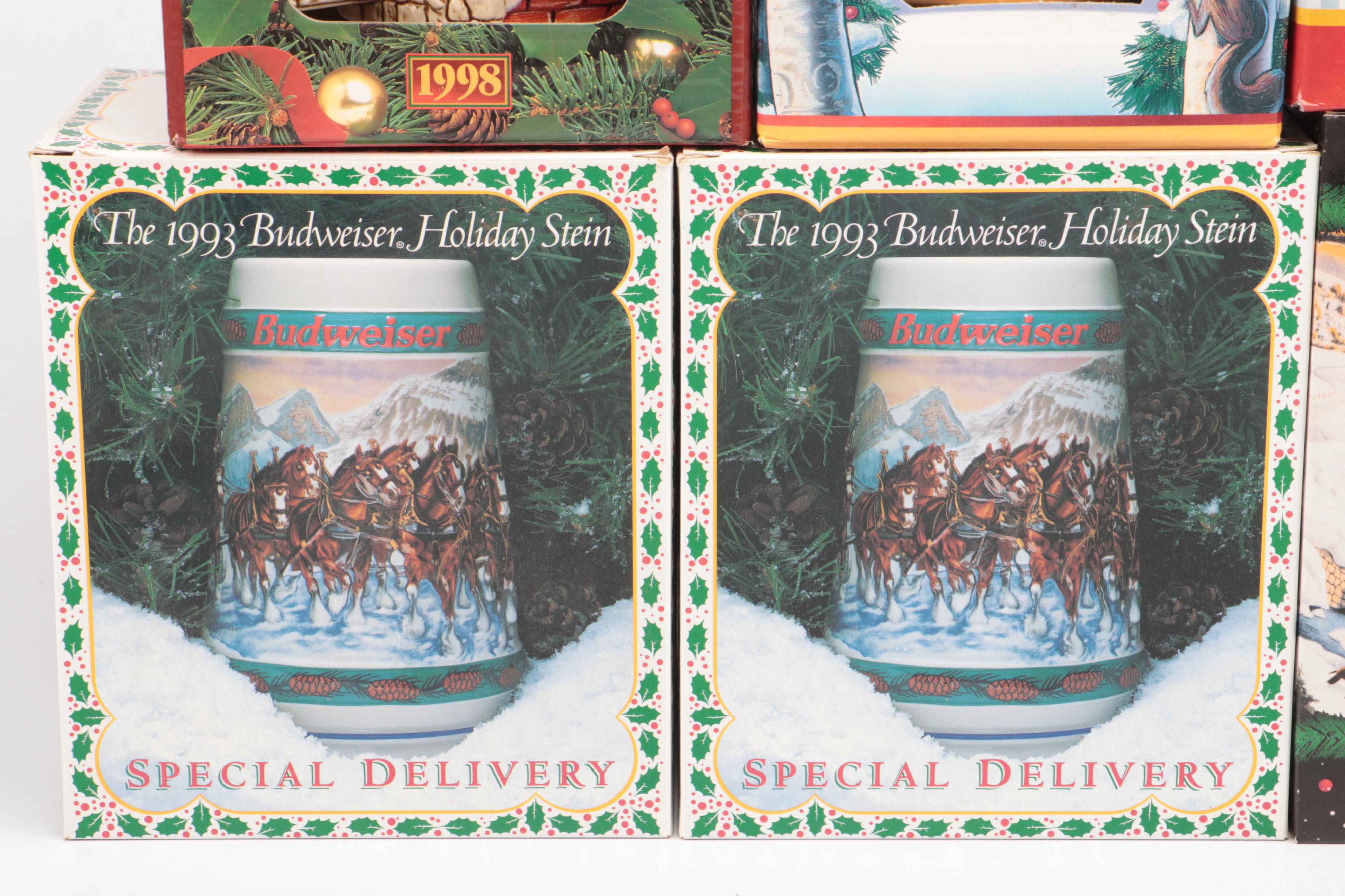 Novelty Christmas Budweiser Steins