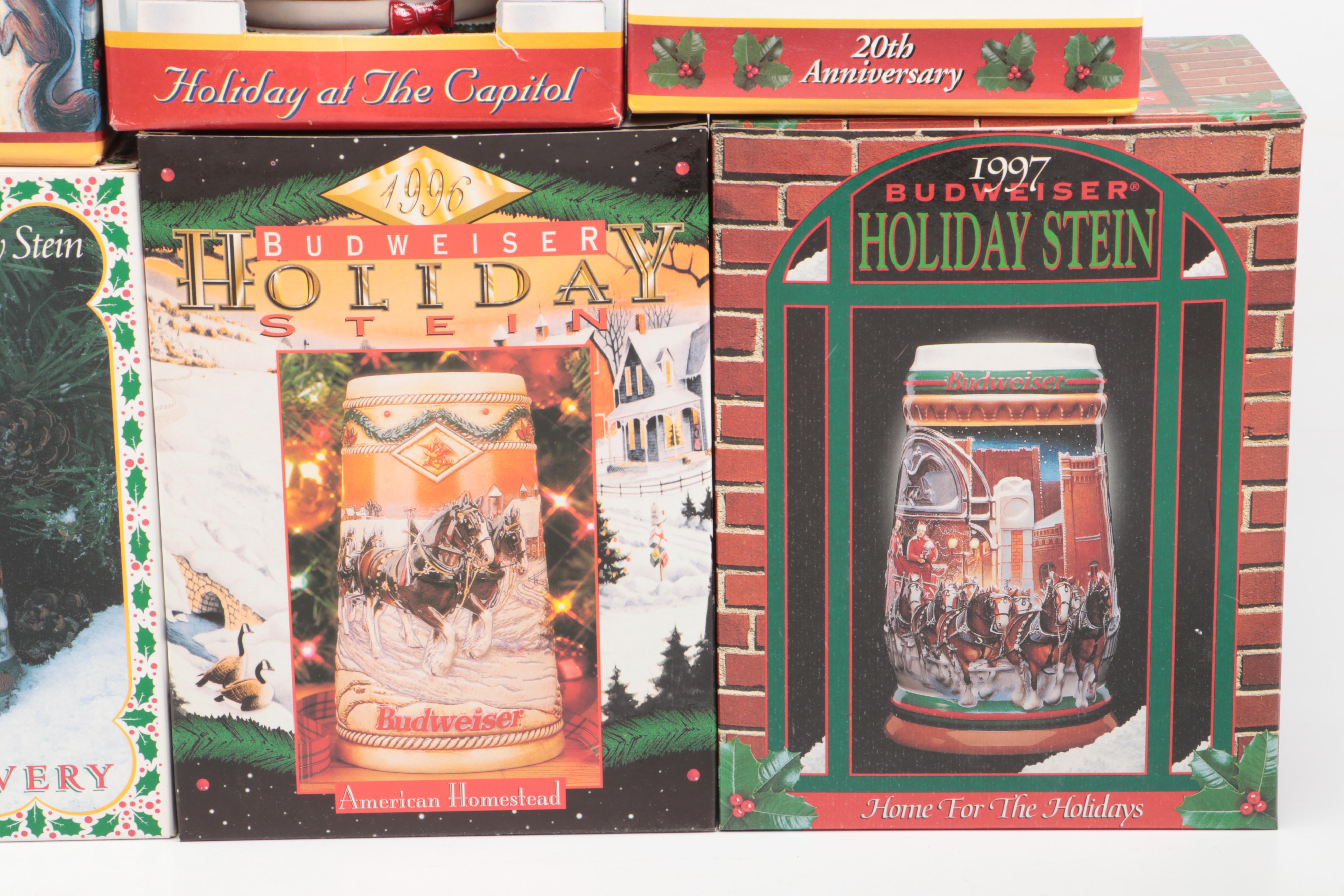 Novelty Christmas Budweiser Steins