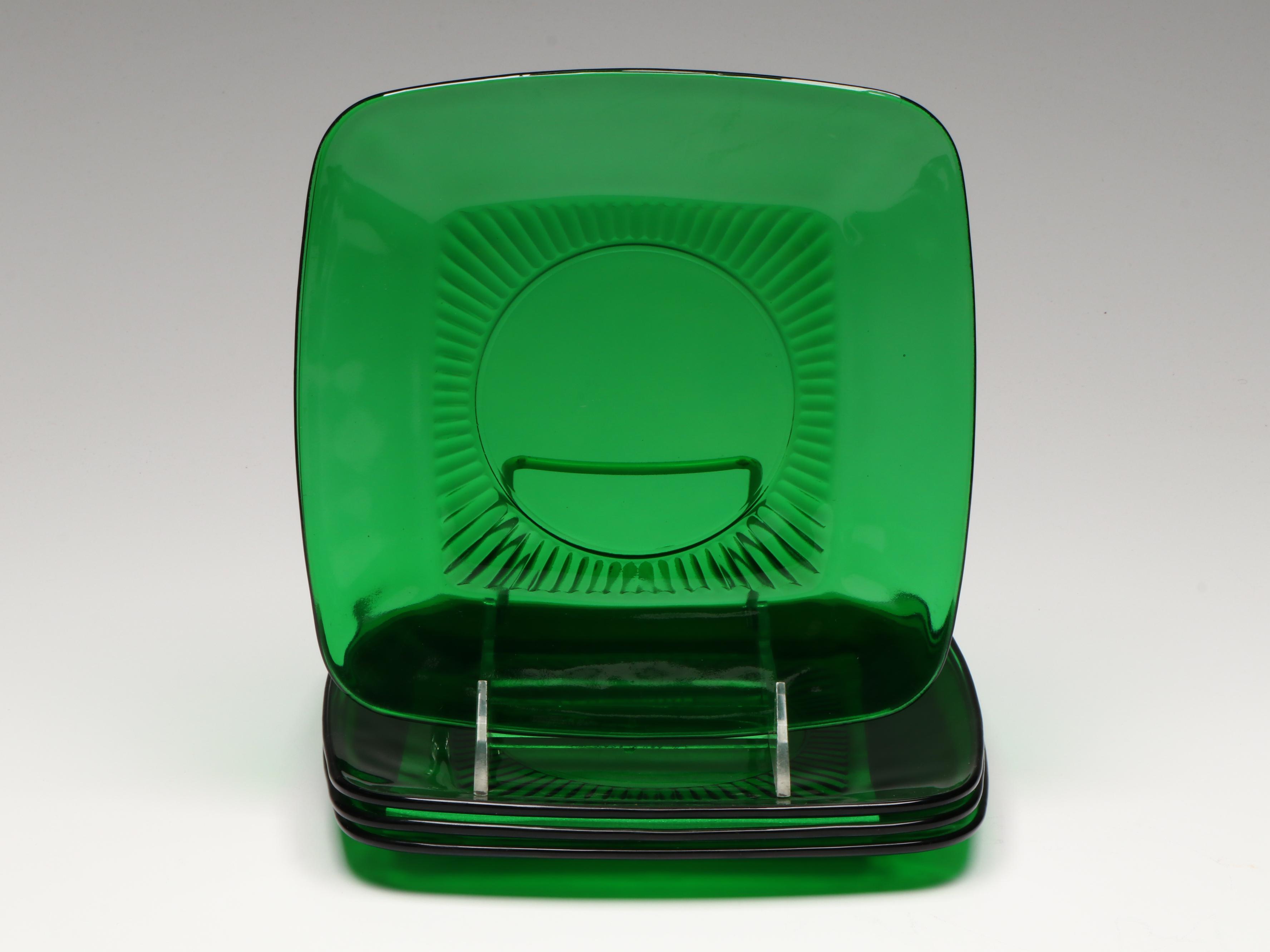 Anchor Hocking "Charm" Forest Green Glass Dinnerware, Serveware and More, 1950s