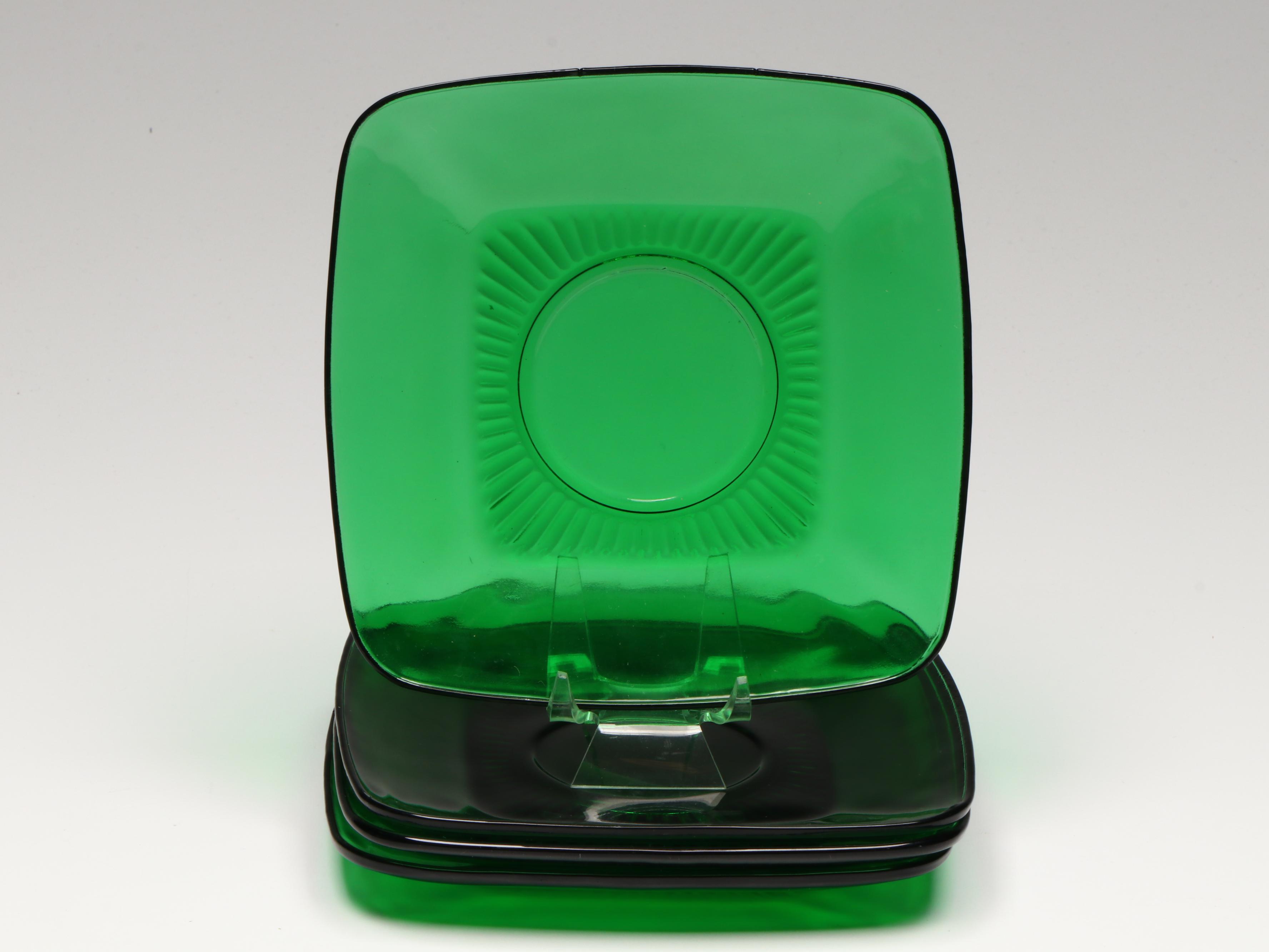 Anchor Hocking "Charm" Forest Green Glass Dinnerware, Serveware and More, 1950s