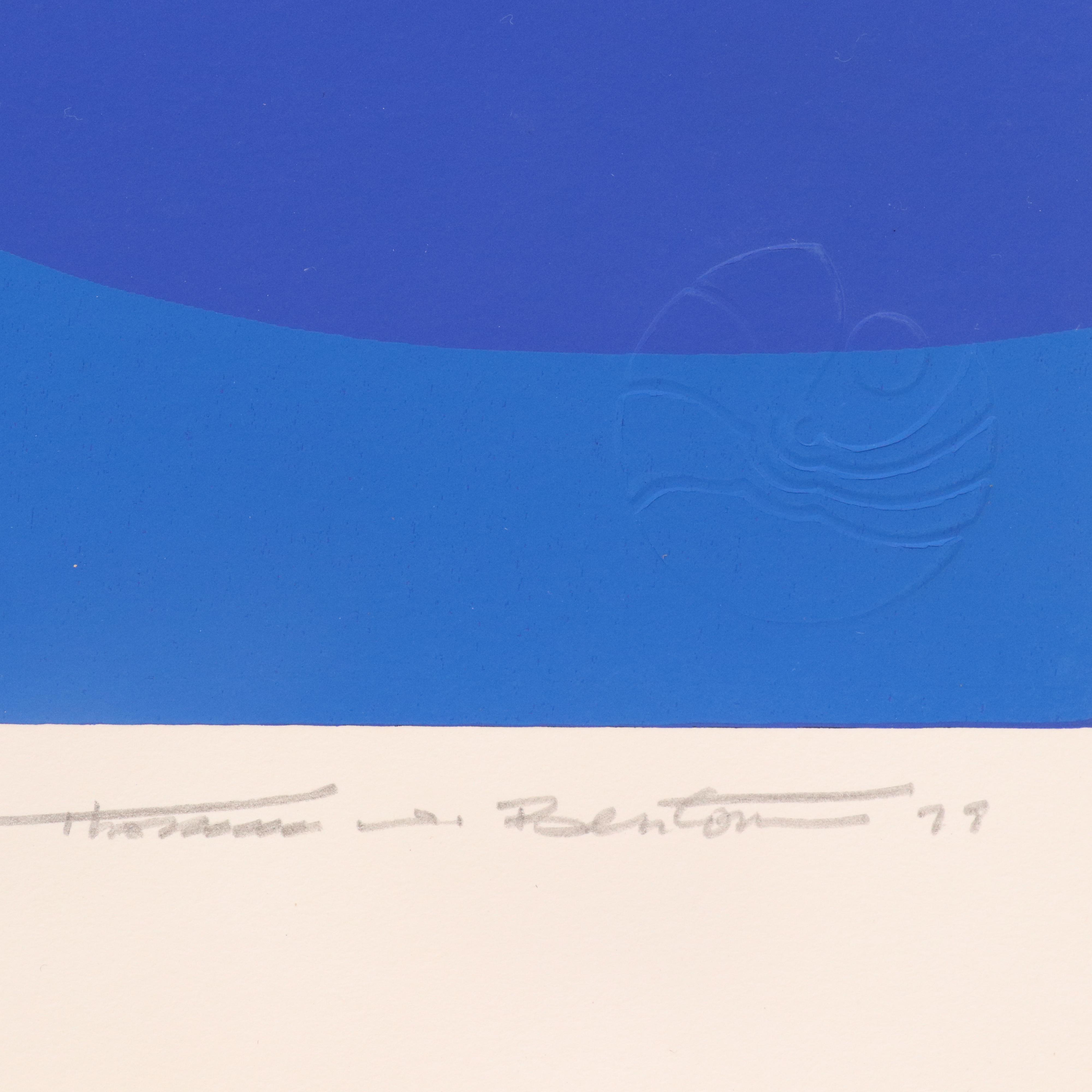 Thomas Whelan Benton Abstract Serigraph "White Cap," 1979