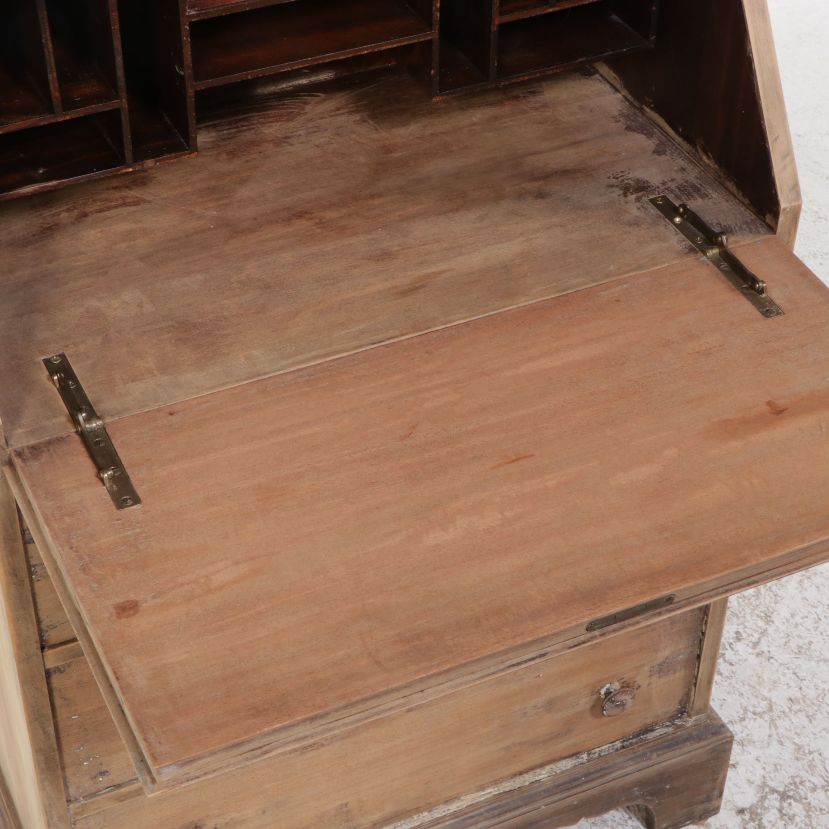 Gustavian Style Bleached Wood Secretary Desk