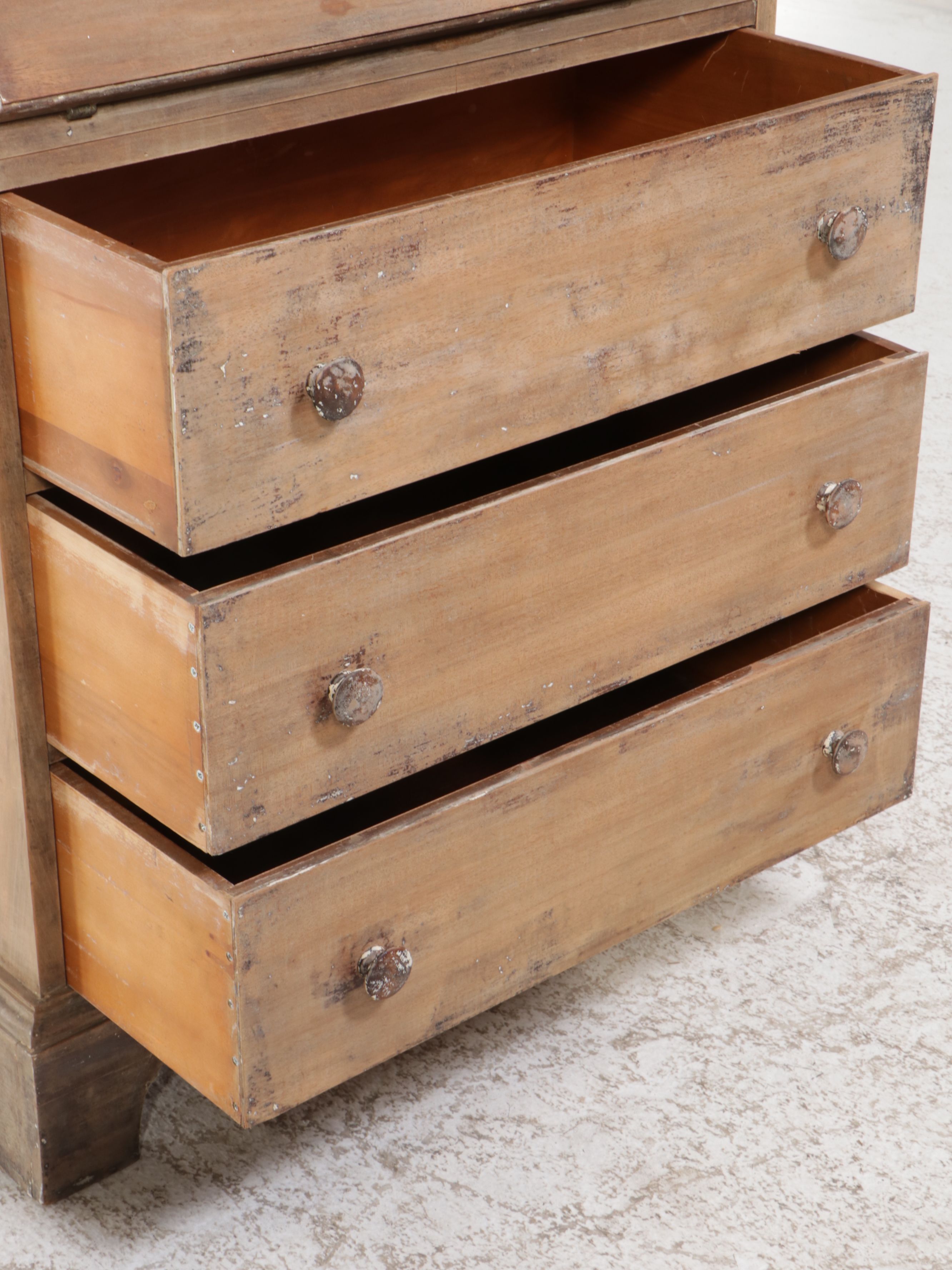 Gustavian Style Bleached Wood Secretary Desk