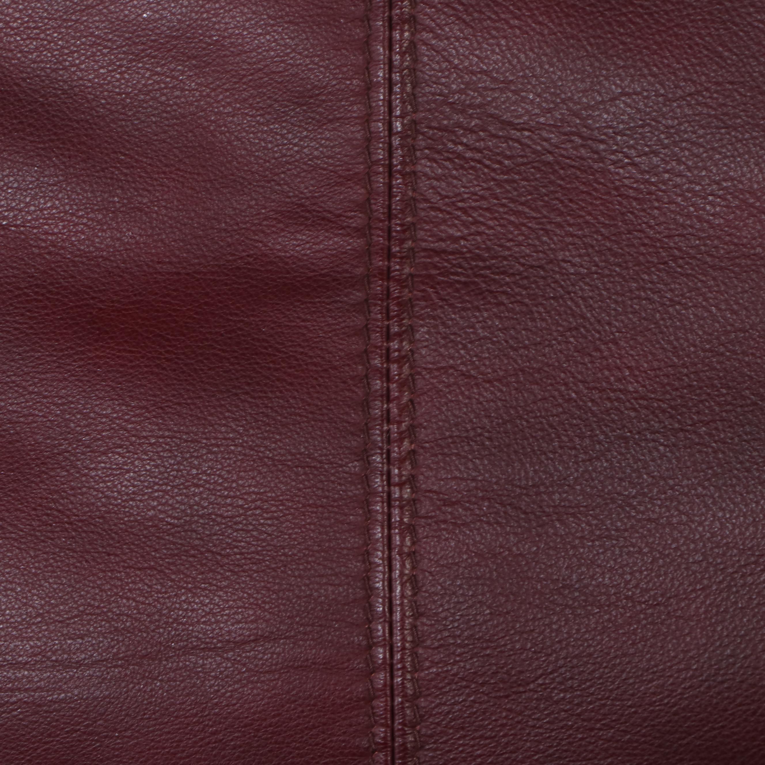 Carved Wood and Leather Sofa