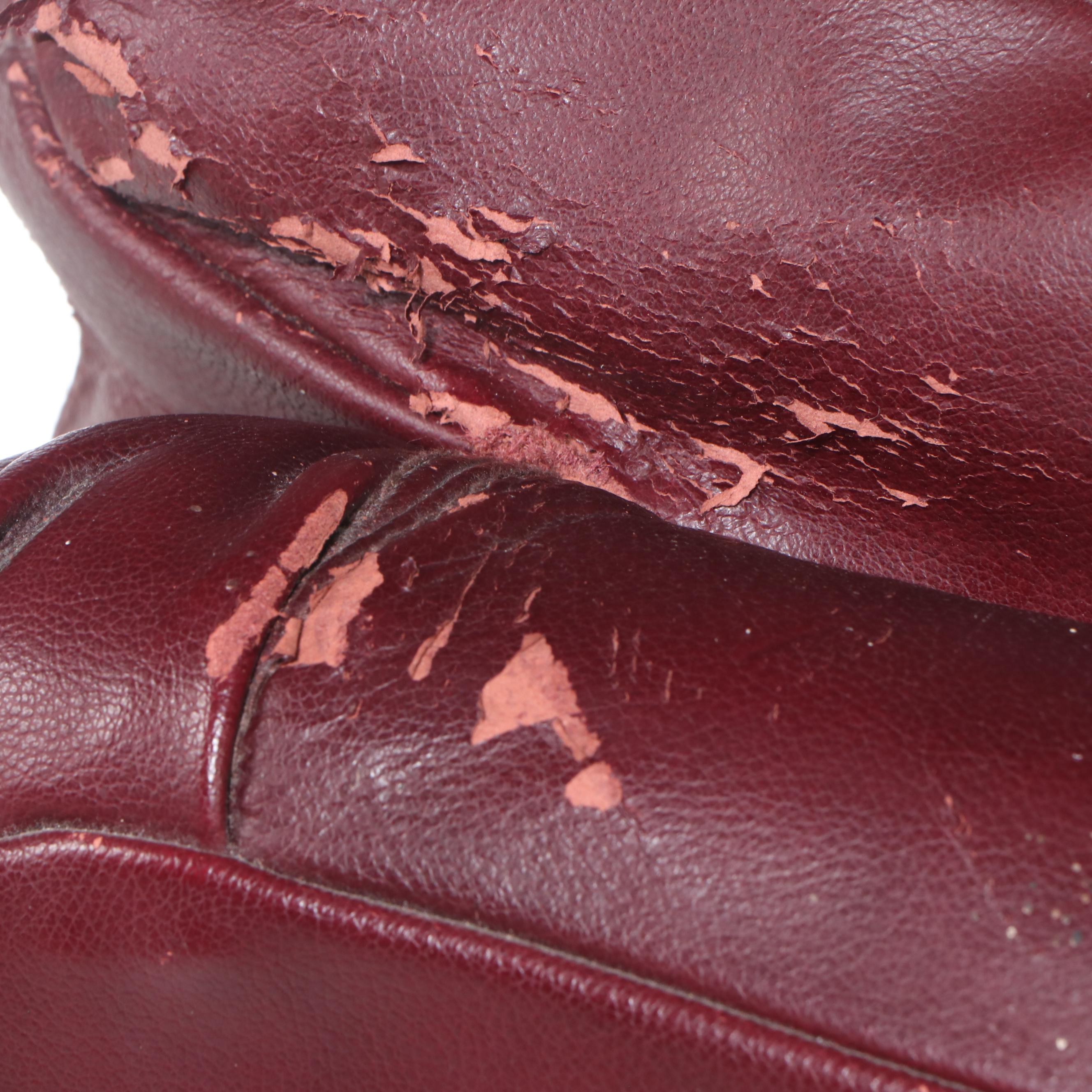 Carved Wood and Leather Sofa