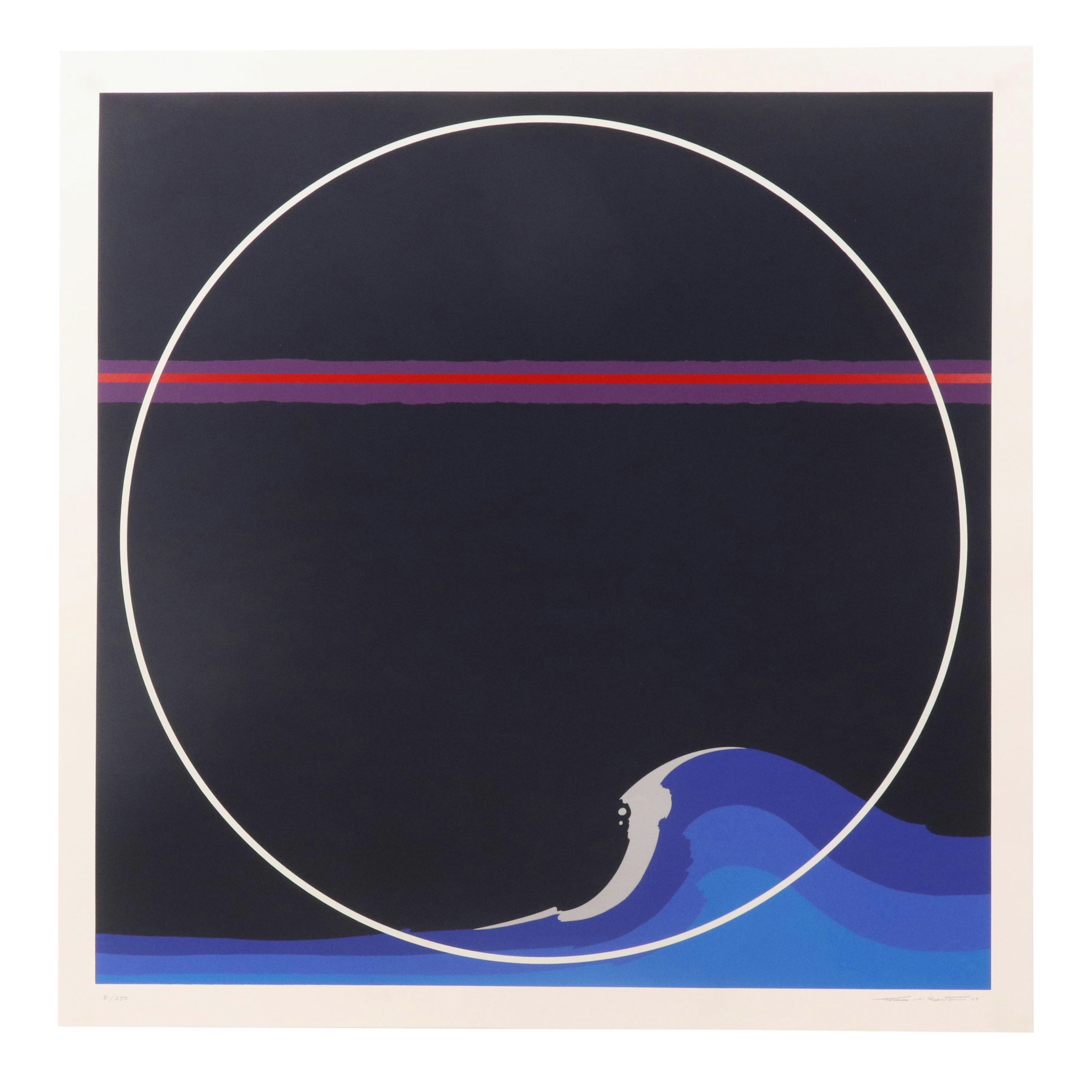 Thomas Whelan Benton Abstract Serigraph "White Cap," 1979