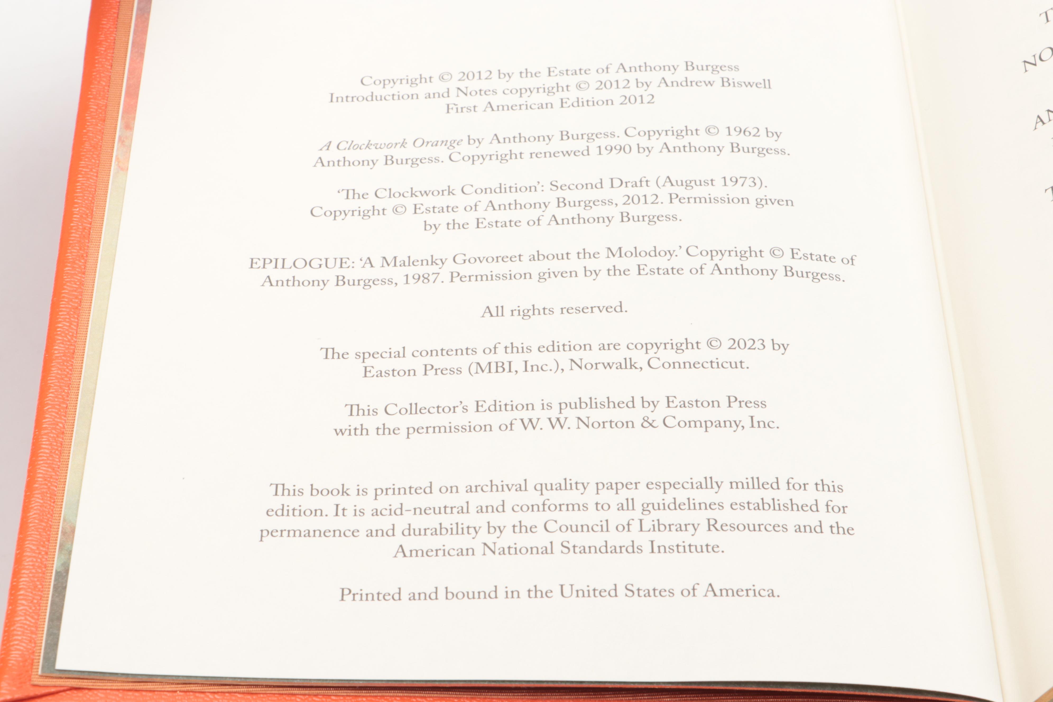 Easton Press "Fahrenheit 451," "A Clockwork Orange," and More Literary Classics