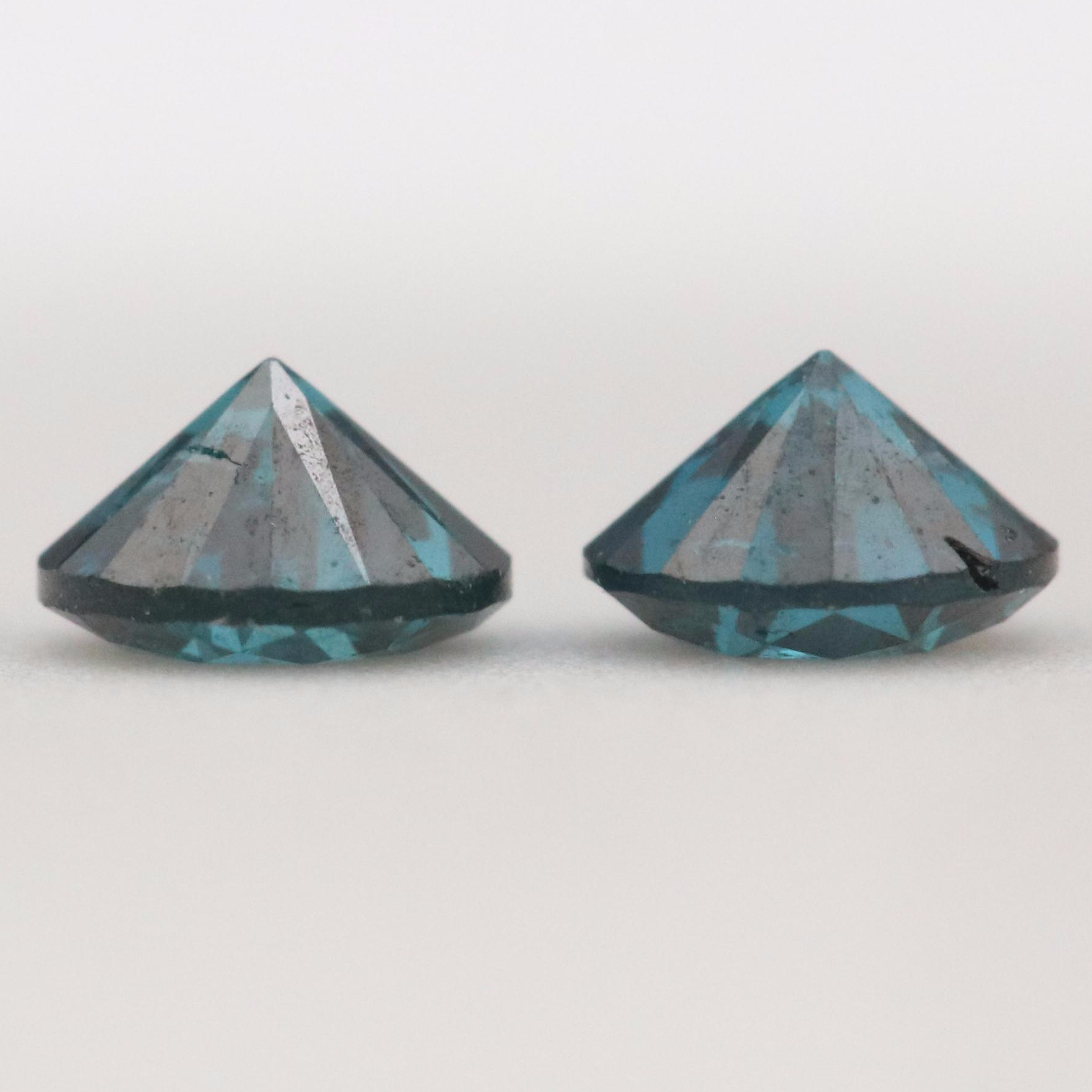 Loose 0.19 CTW Fancy Blue Diamond Pair