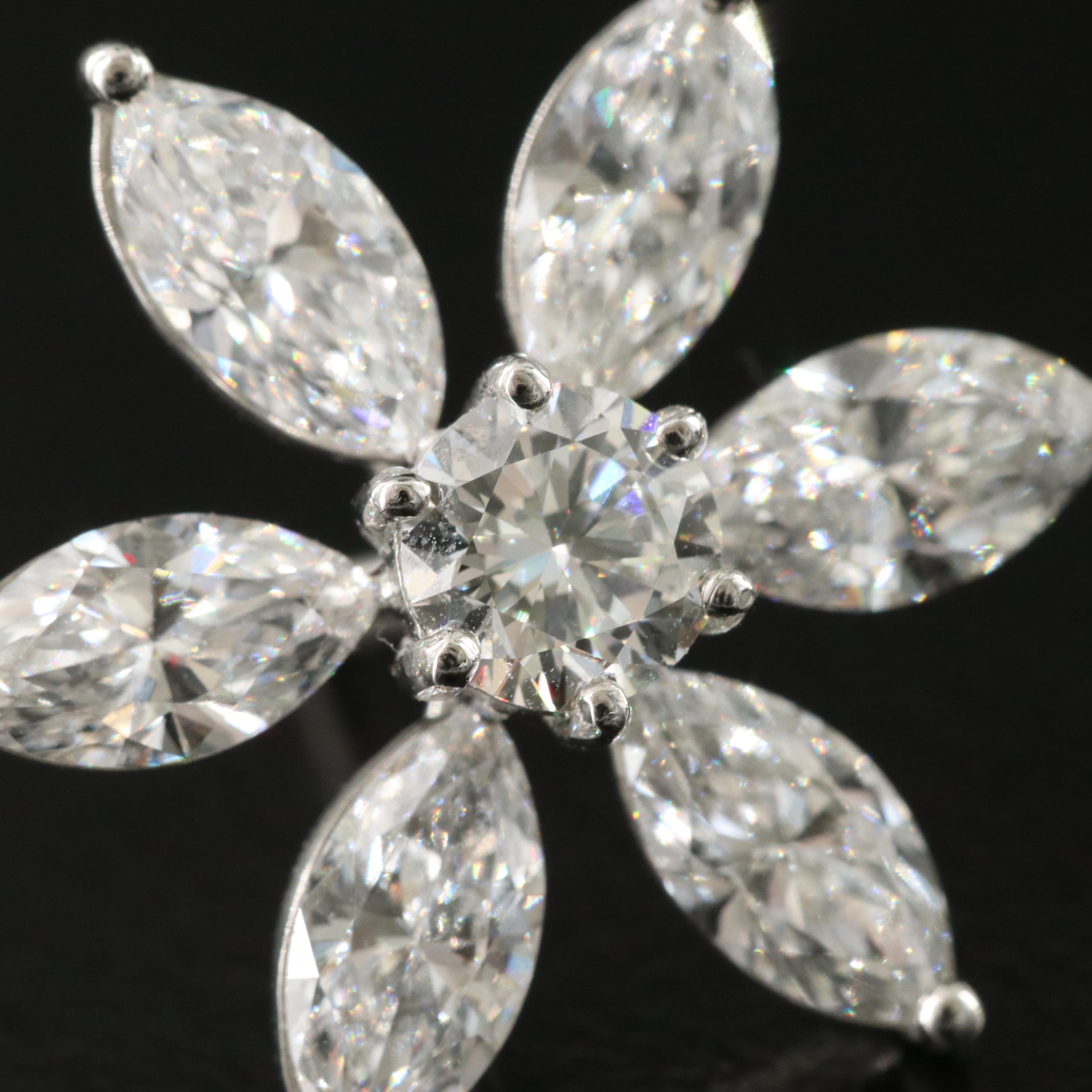 Platinum 7.00 CTW Lab Grown Diamond Flower Earrings