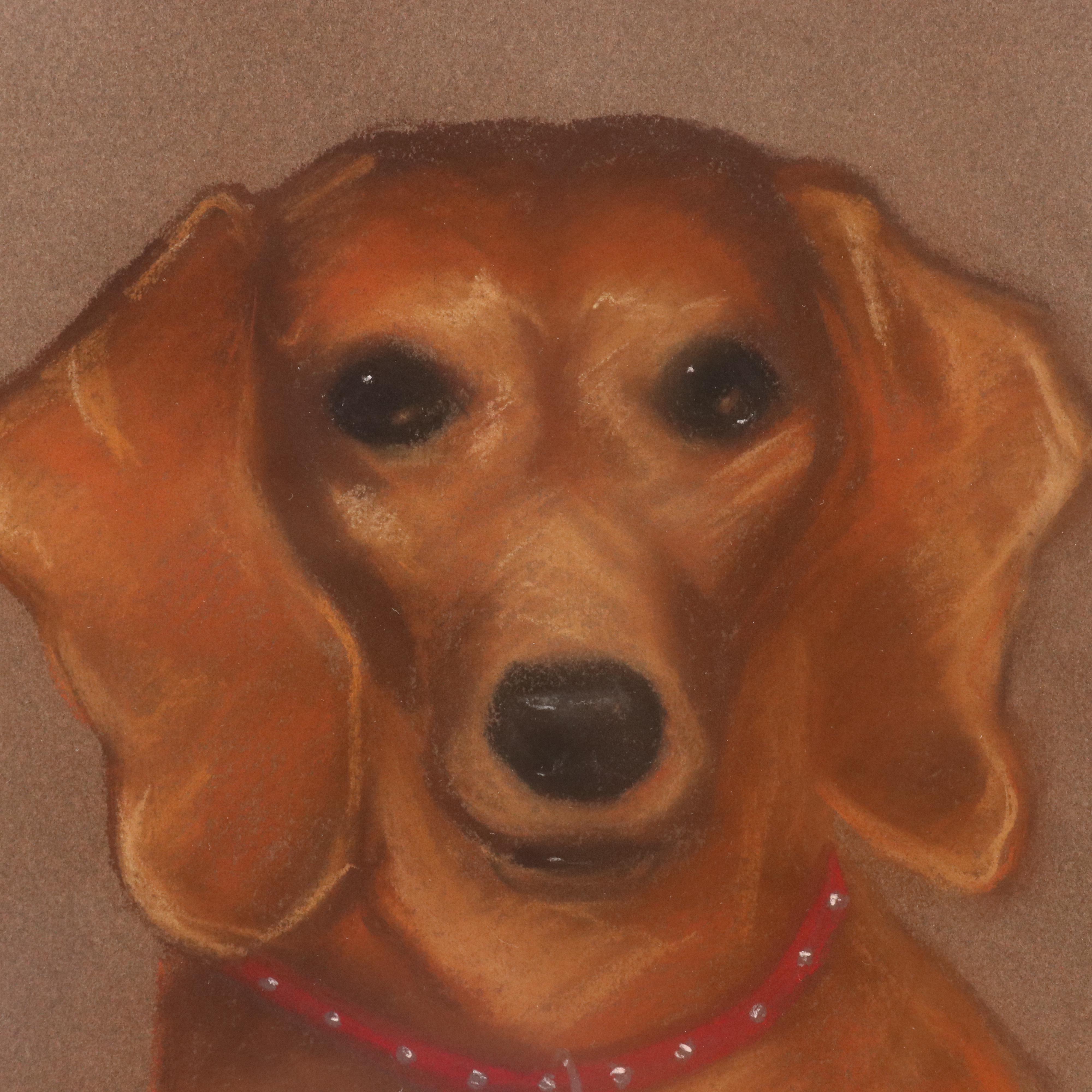 Jan Mirra Pastel Dog Portrait of Dachshund, 1981