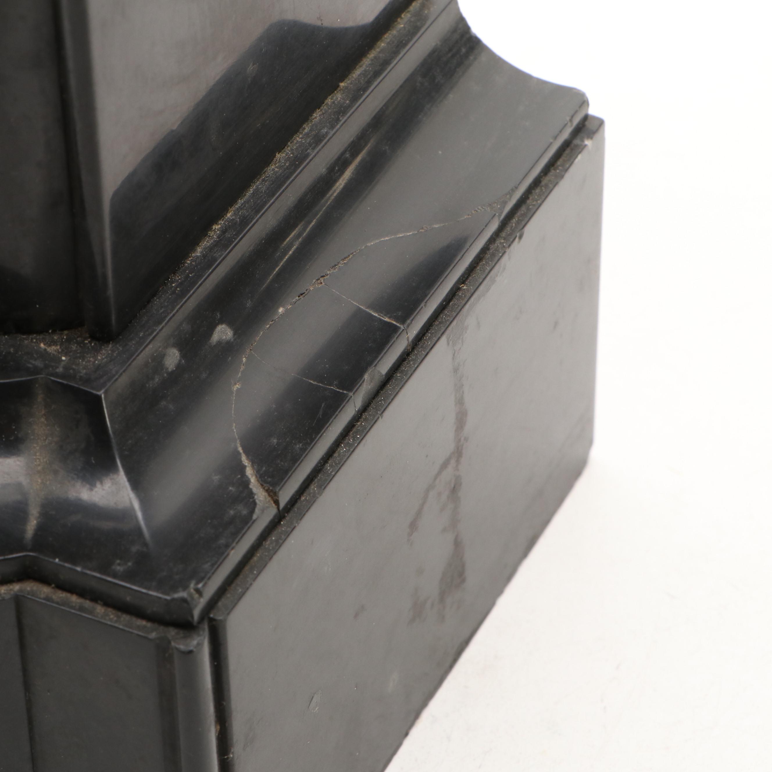 French Louis Philippe Style Black Marble Mantel Clock, Late 19th/ Early 20th C.