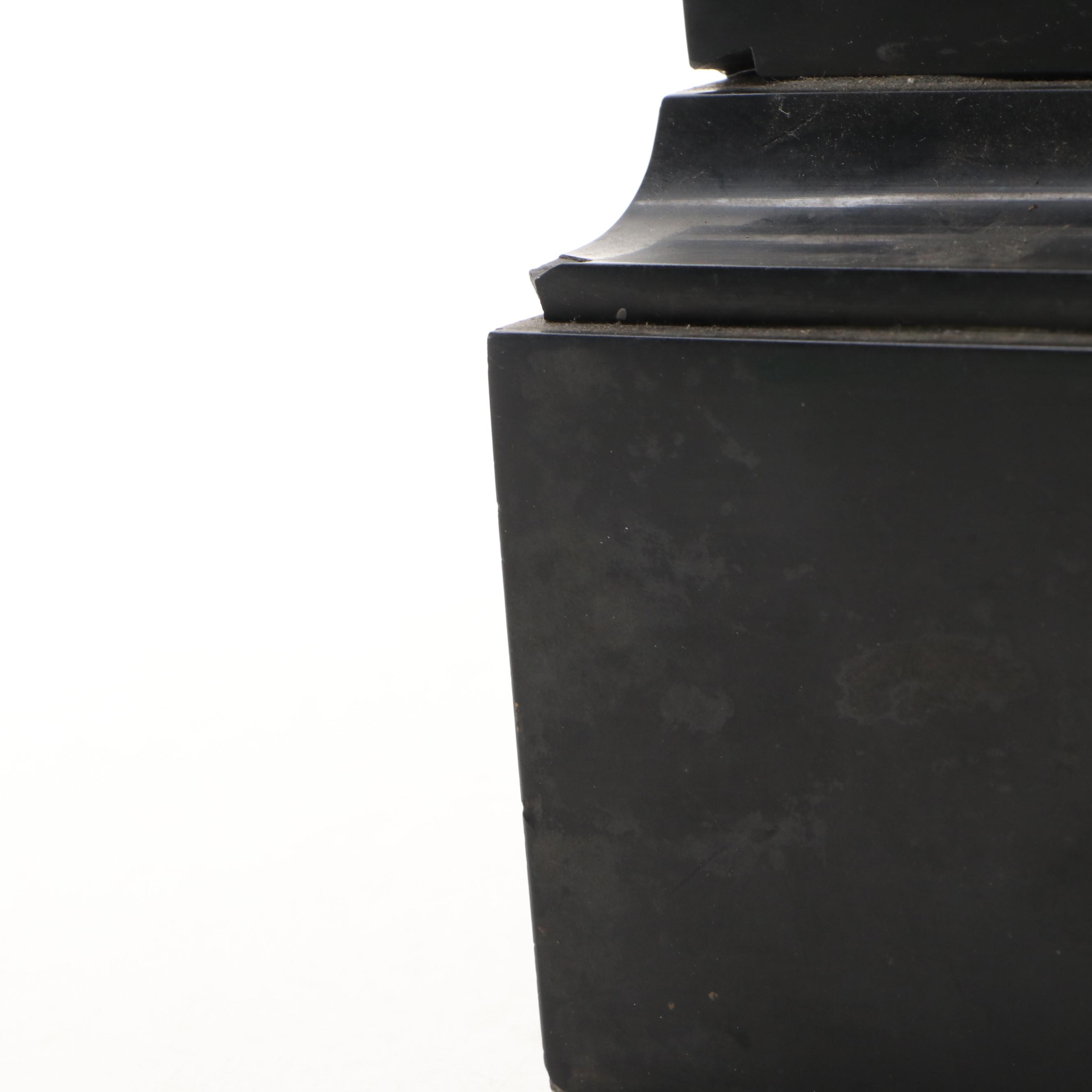 French Louis Philippe Style Black Marble Mantel Clock, Late 19th/ Early 20th C.