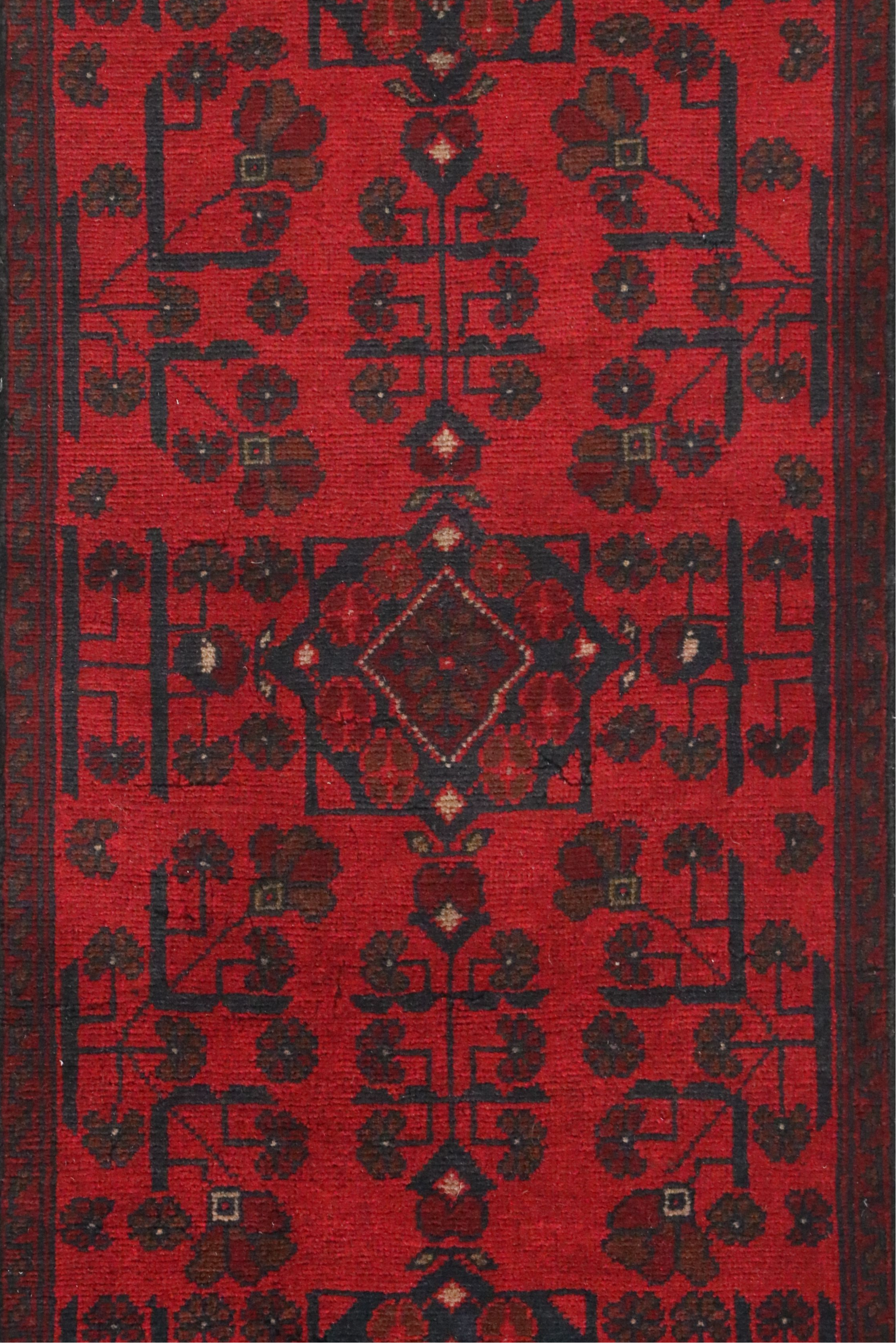 1'10 x 5'2 Hand-Knotted Afghan Kunduz Accent Rug