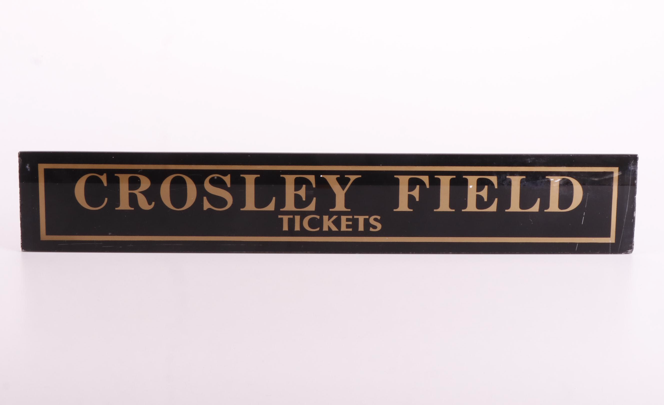 Crosley Field Box Office Ticket Sign, Mid-Late 20th Century