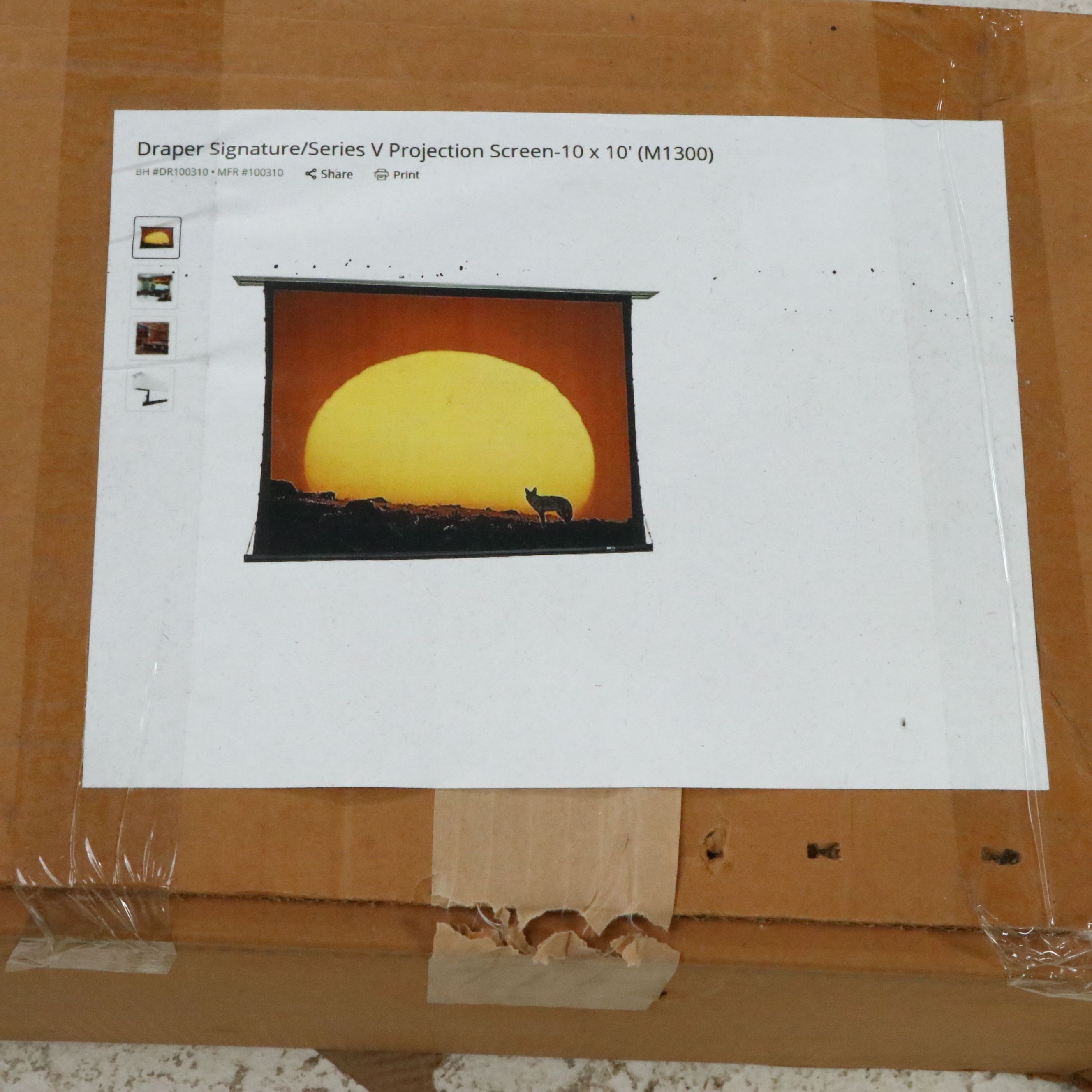 Draper Signature Series V Electronic Recessed 10' x 10' Projection Screen