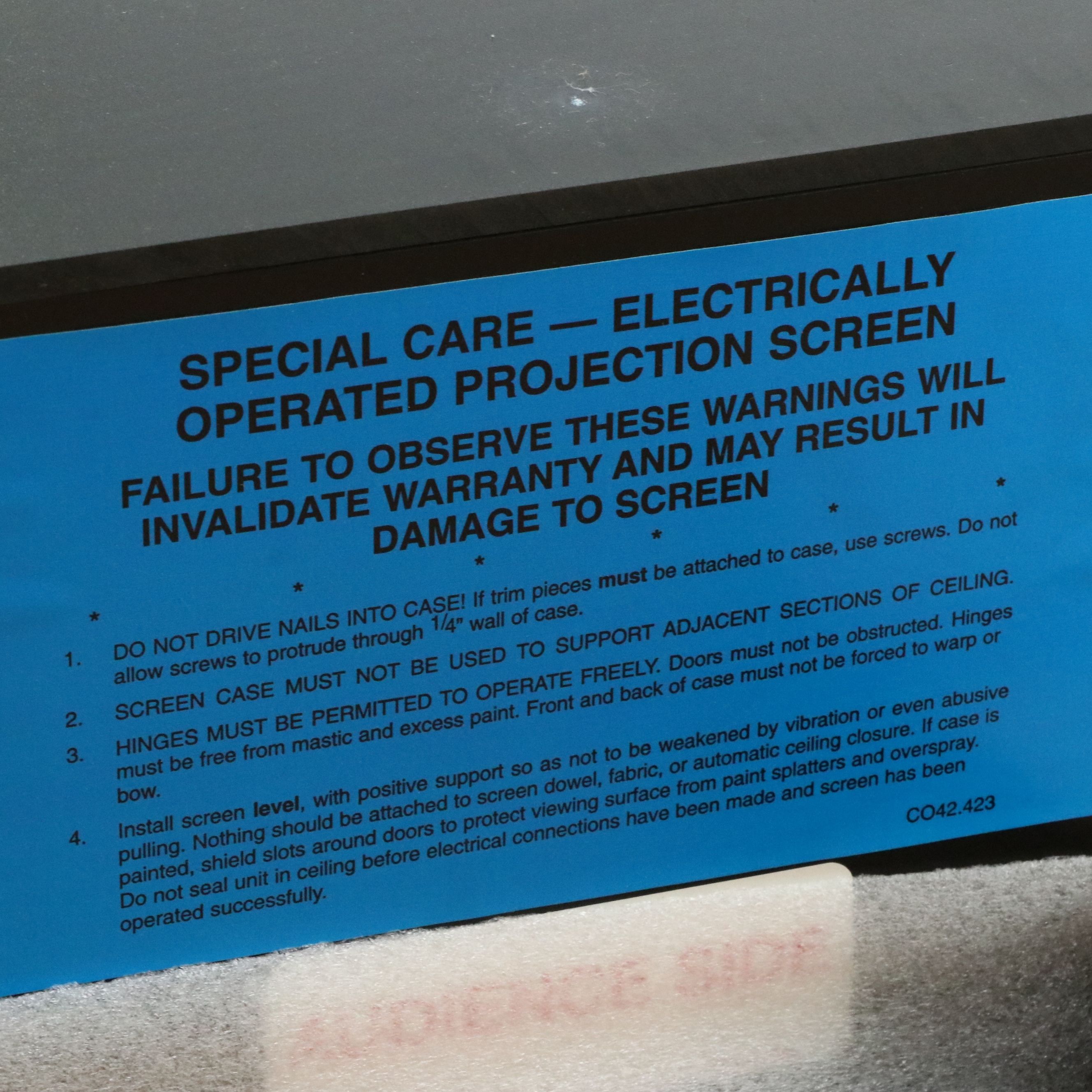 Draper Signature Series V Electronic Recessed 10' x 10' Projection Screen