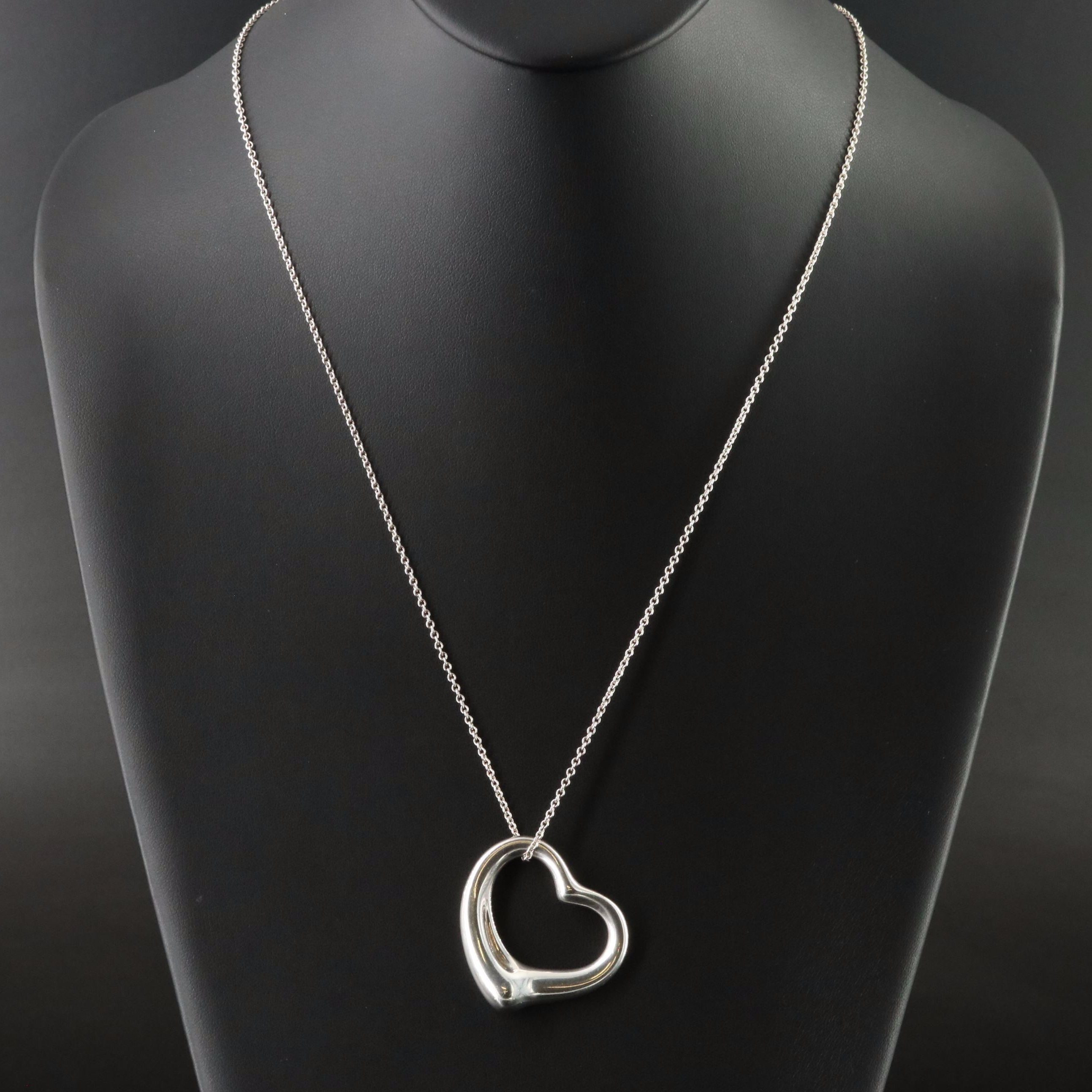 Elsa Peretti for Tiffany & Co. Open Heart Sterling Pendant Necklace