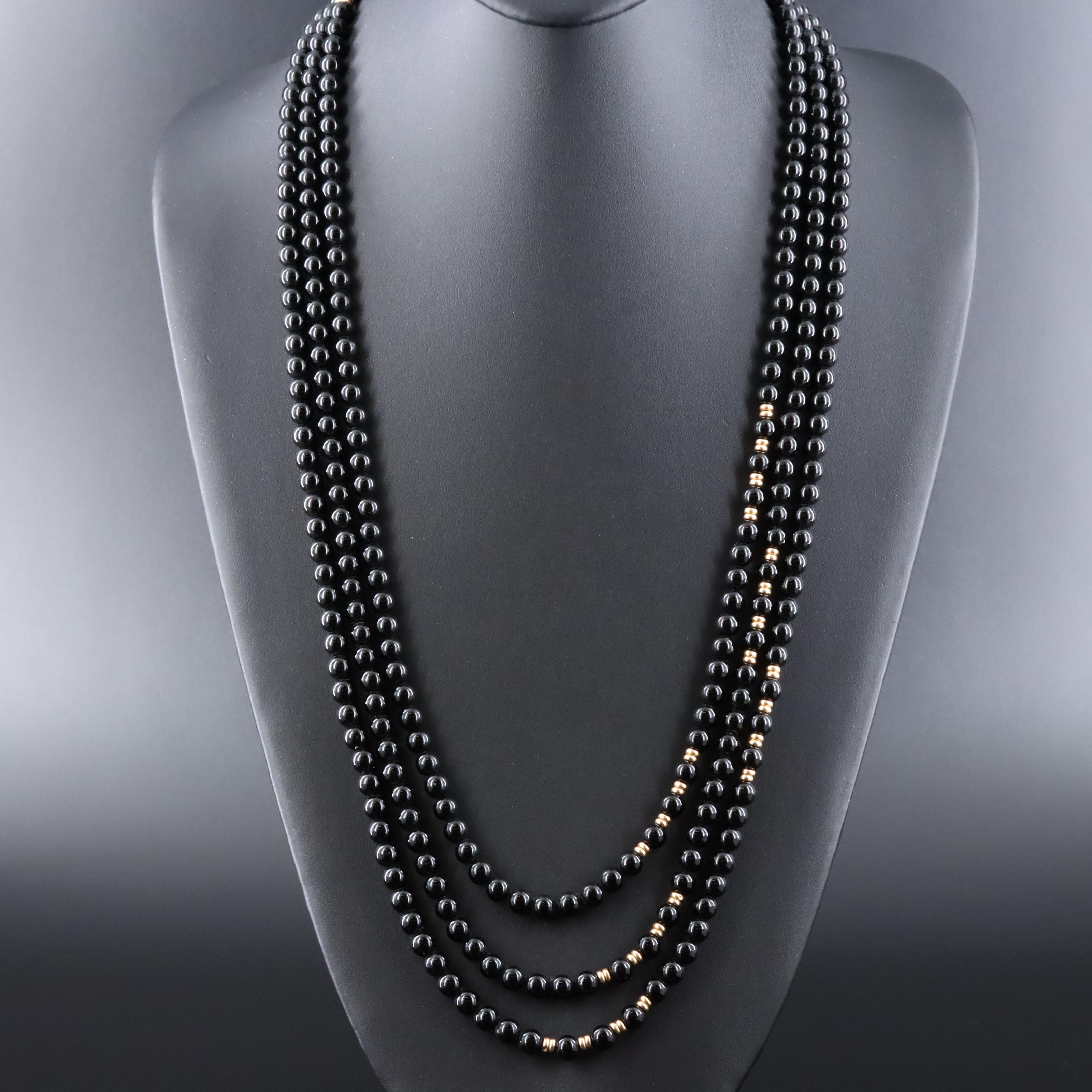 14K Black Onyx Necklace