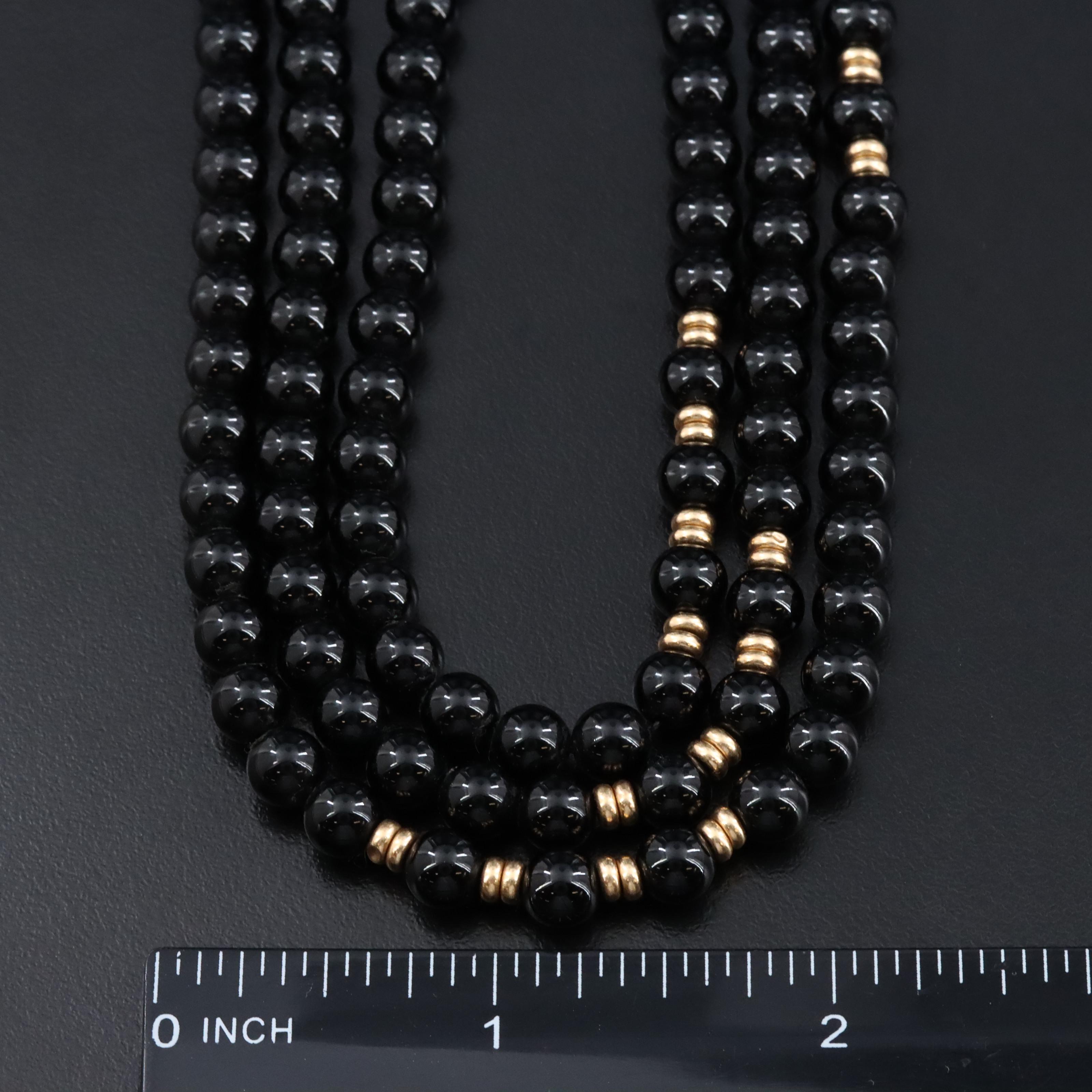 14K Black Onyx Necklace