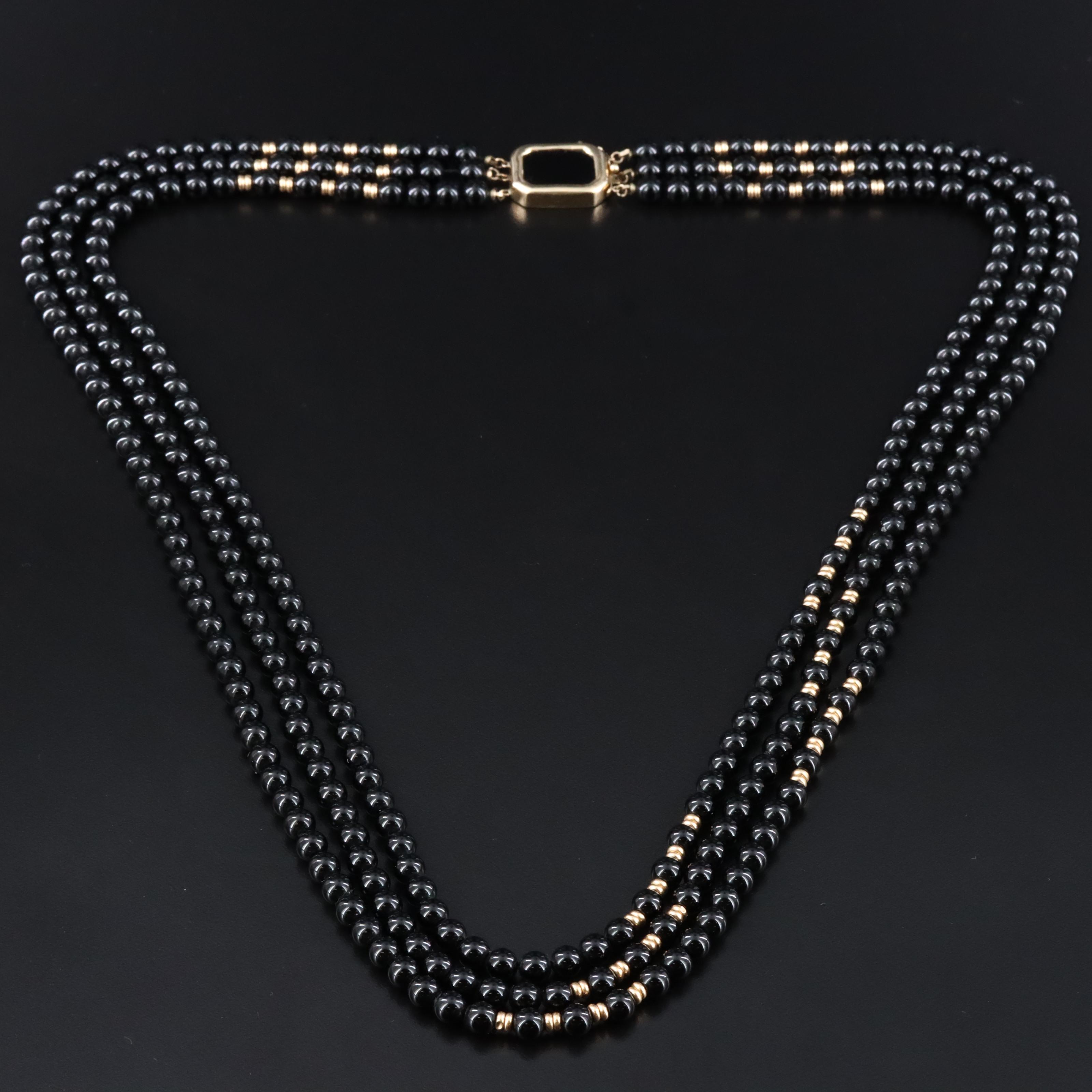 14K Black Onyx Necklace